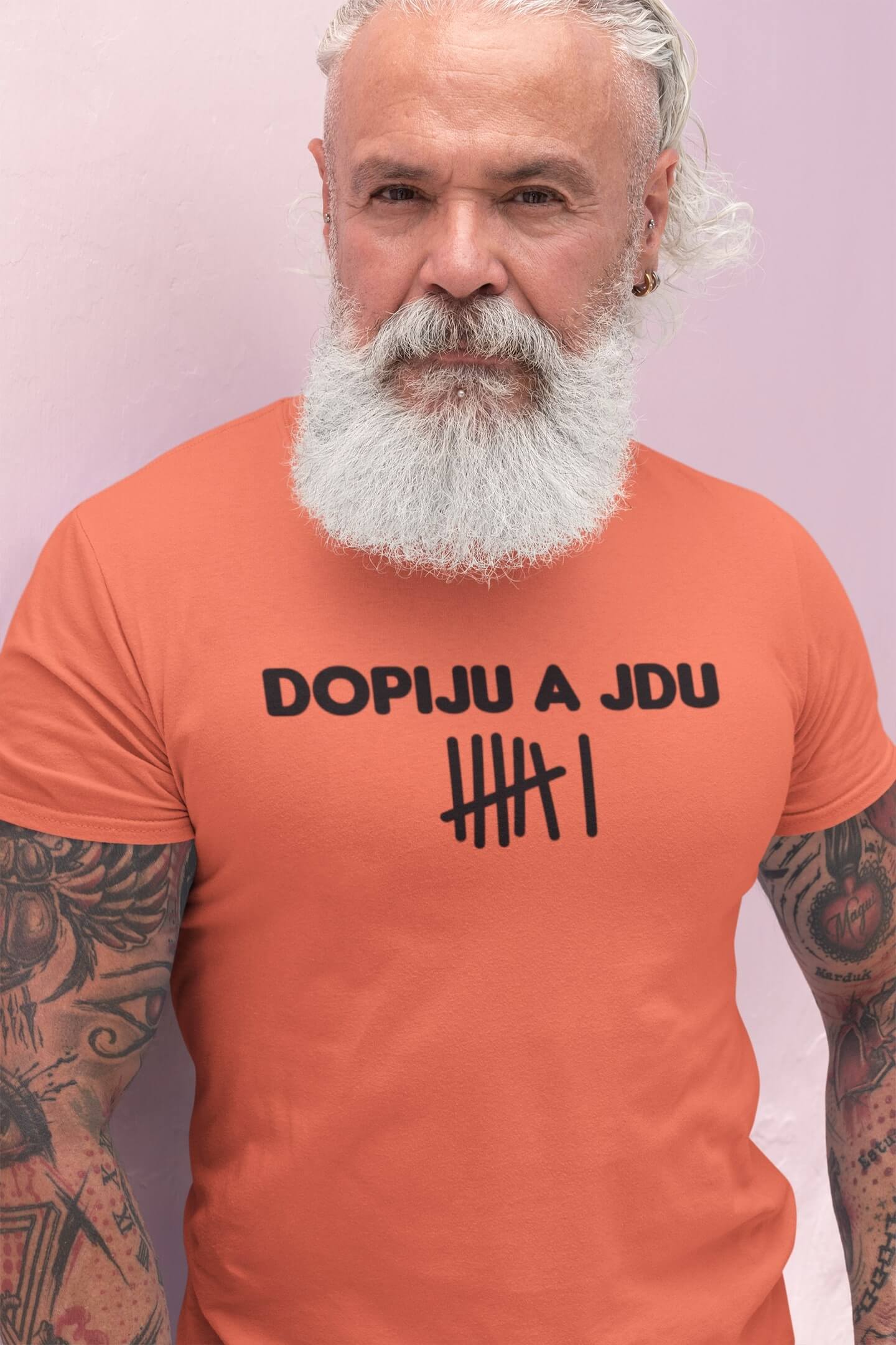 Pánské tričko Dopiju a jdu Barva: Korálová, Velikost: 2XL