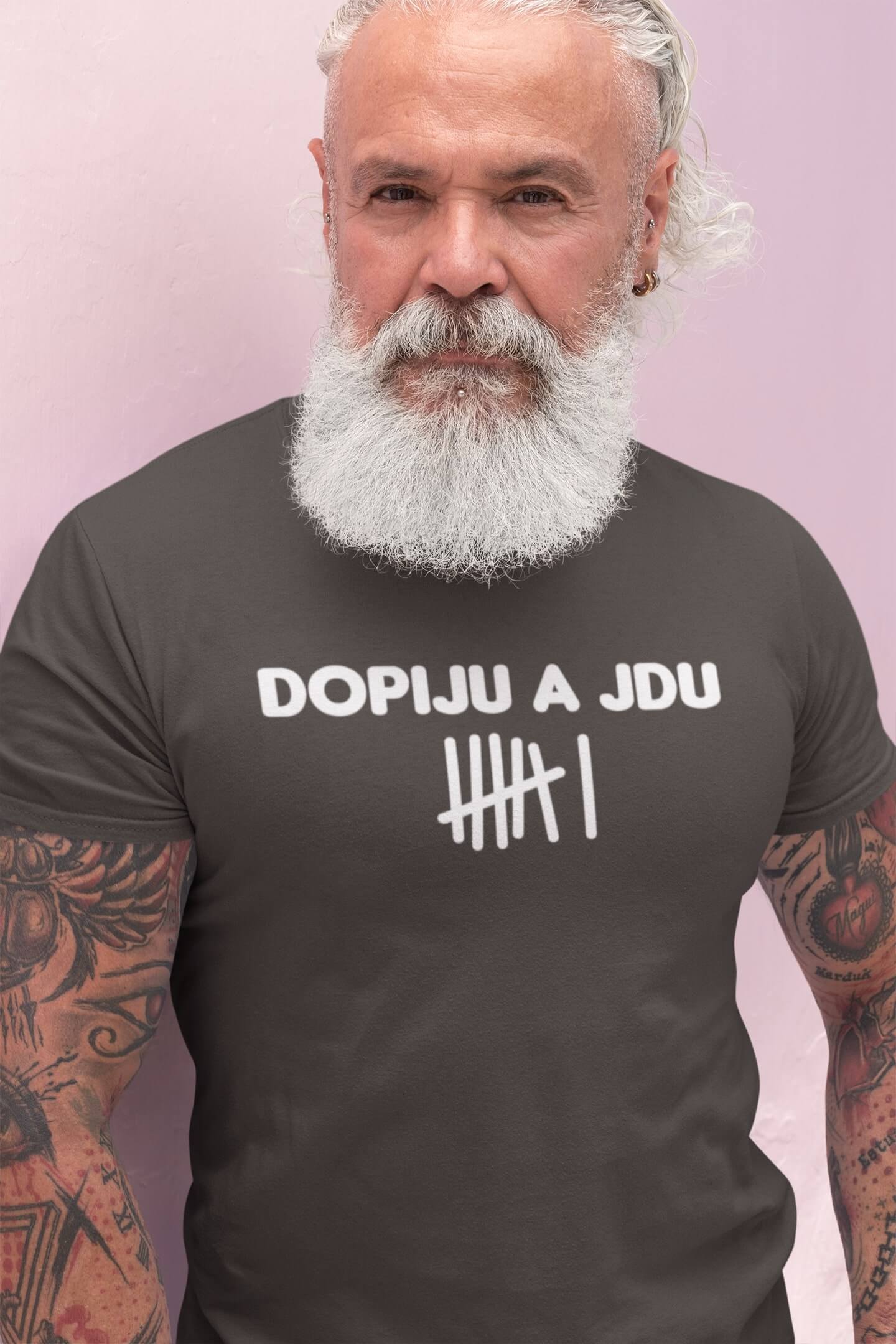 Pánské tričko Dopiju a jdu Barva: Tmavá břidlice, Velikost: 3XL
