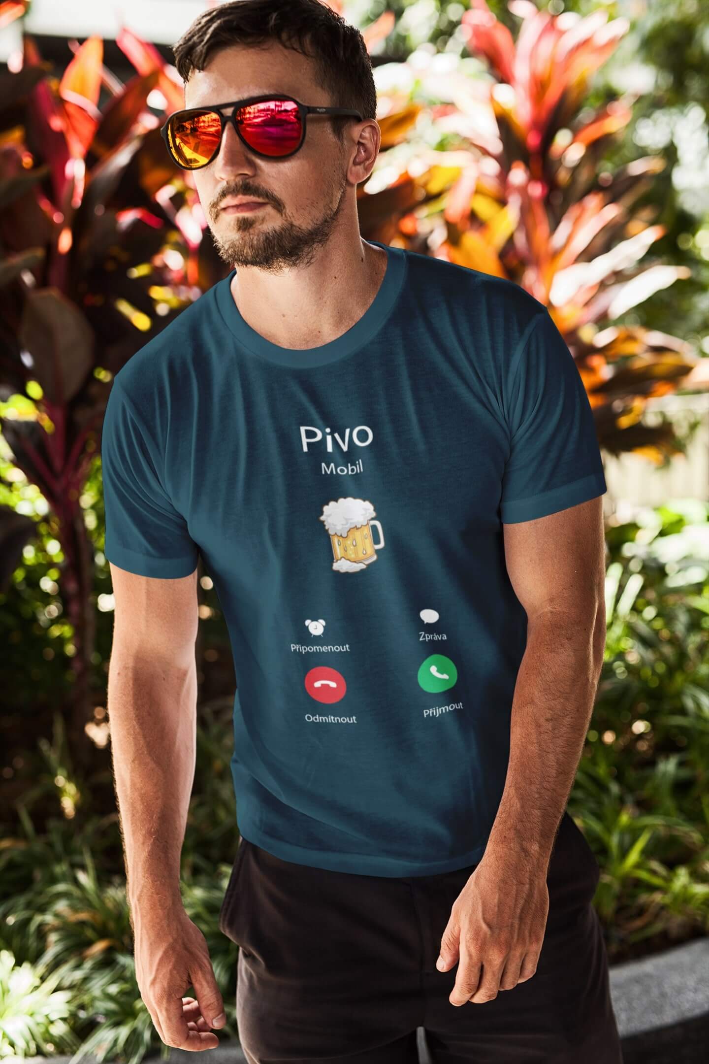 Pánské tričko Pivo volá Barva: Petrolejová modrá, Velikost: 2XL
