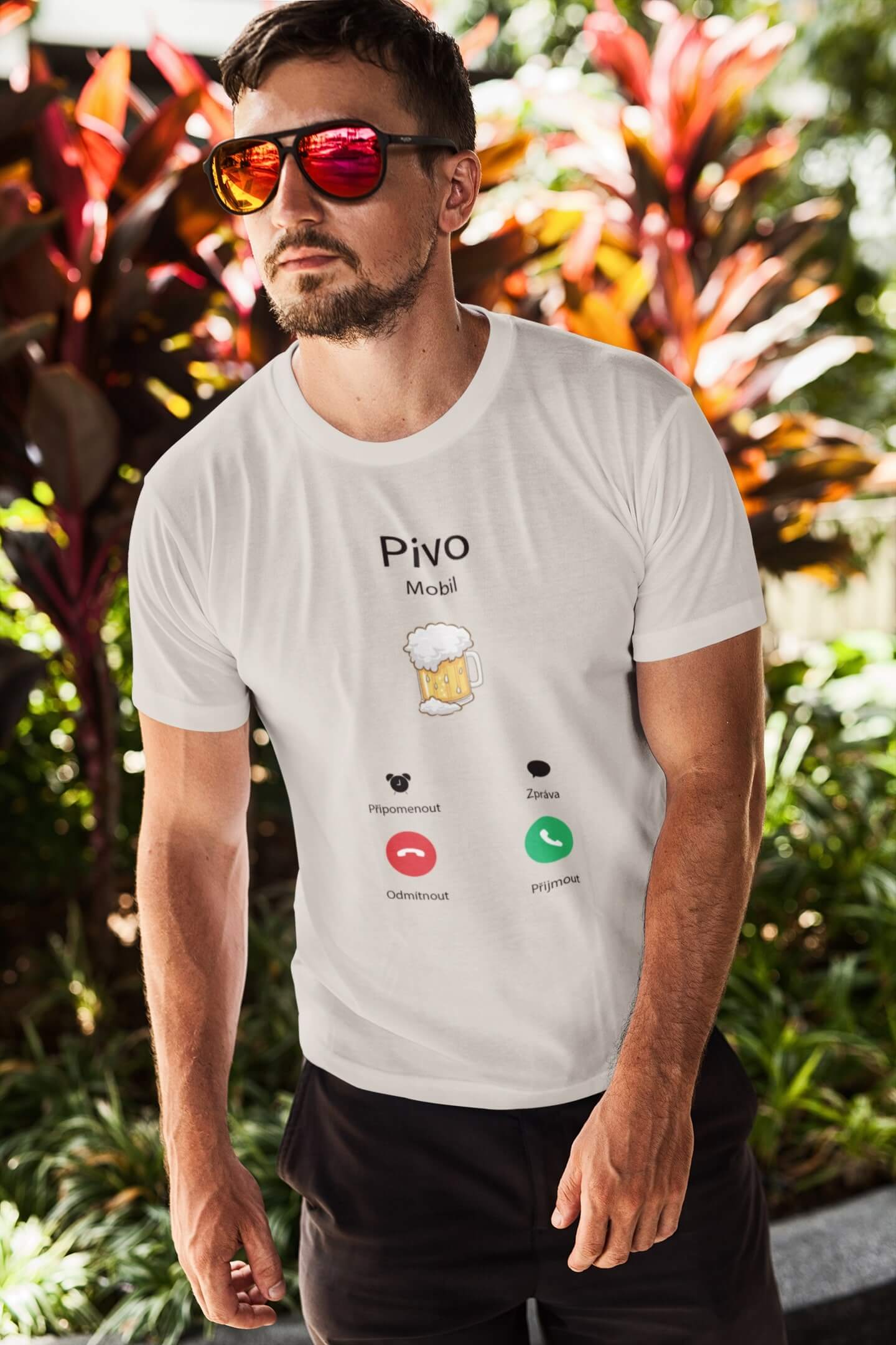 Pánské tričko Pivo volá Barva: Ledově šedá, Velikost: 4XL