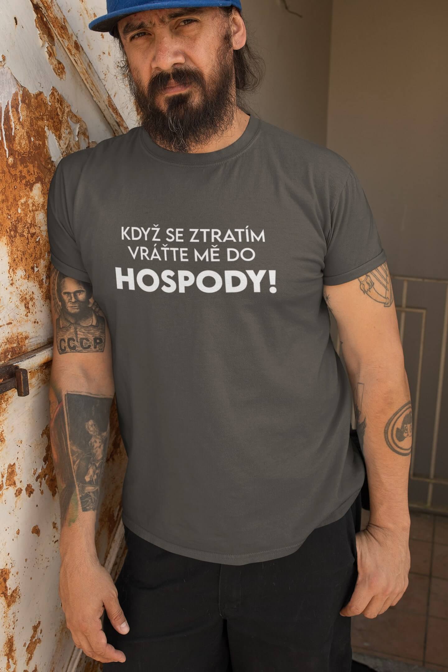 Pánské tričko Když se ztratím Barva: Tmavá břidlice, Velikost: XL