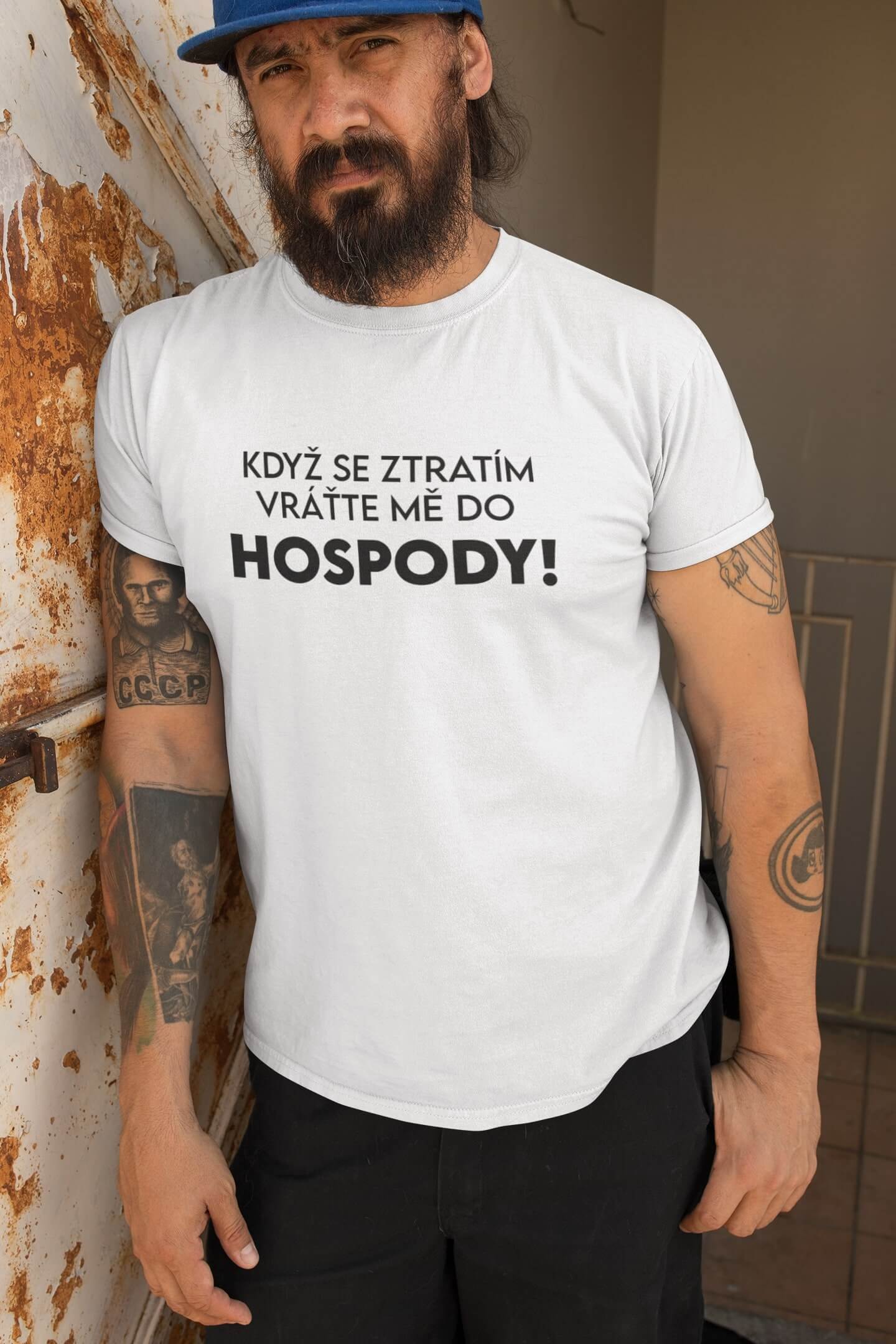 Pánské tričko Když se ztratím Barva: Bíla, Velikost: XL