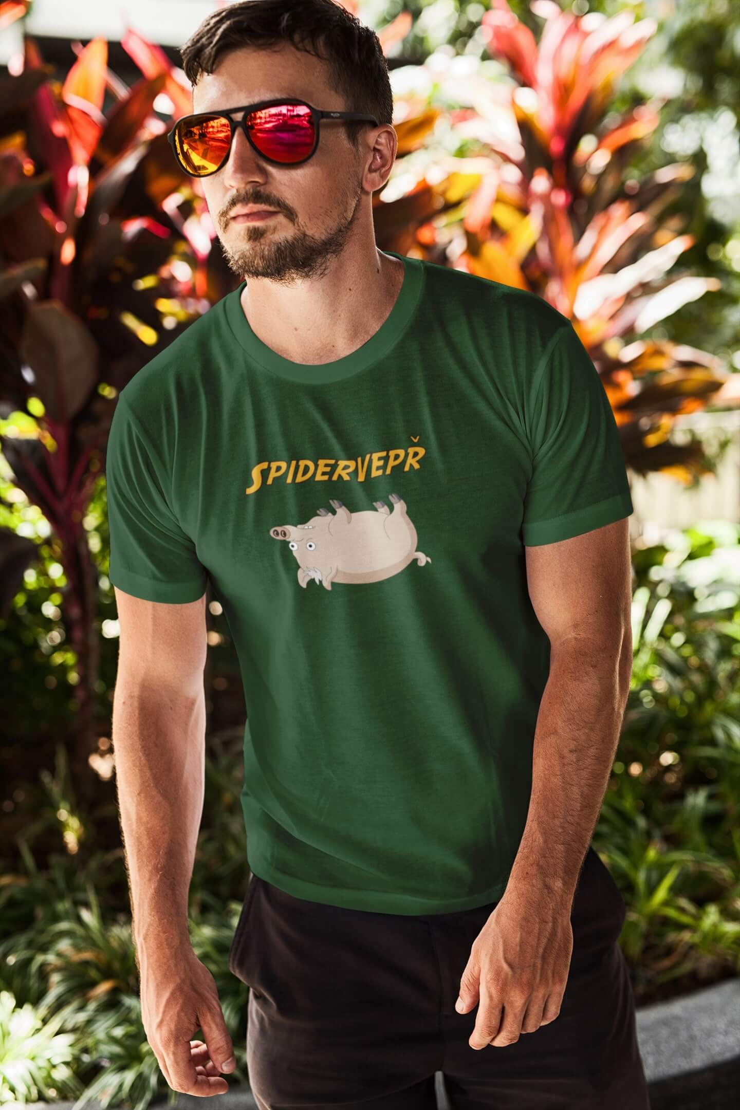 Pánské tričko Spidervepř Barva: Láhvově zelená, Velikost: L