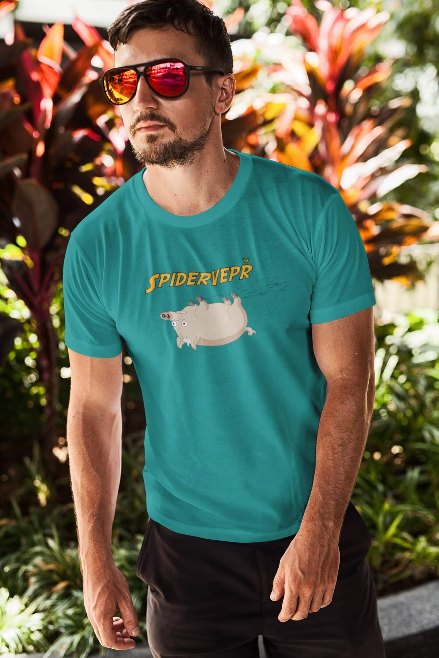 Pánské tričko Spidervepř Barva: Smaragdově zelená, Velikost: L