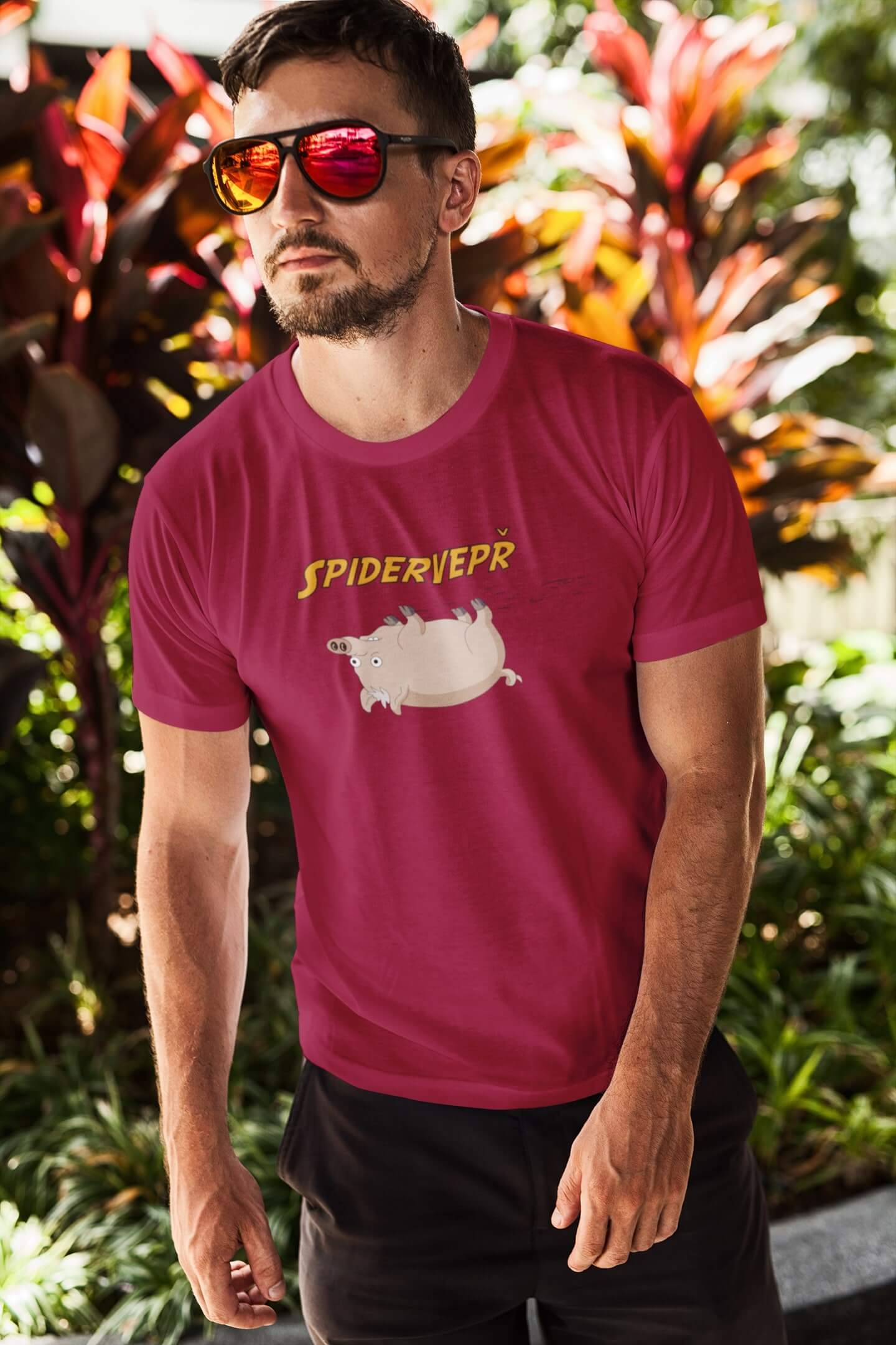 Pánské tričko Spidervepř Barva: Marlboro červená, Velikost: S