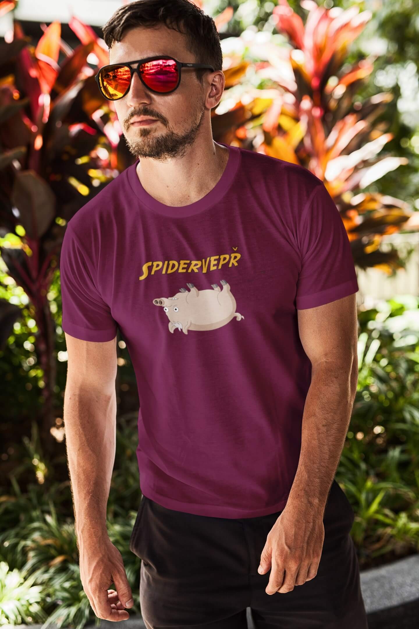 Pánské tričko Spidervepř Barva: Fuchsiová, Velikost: 3XL