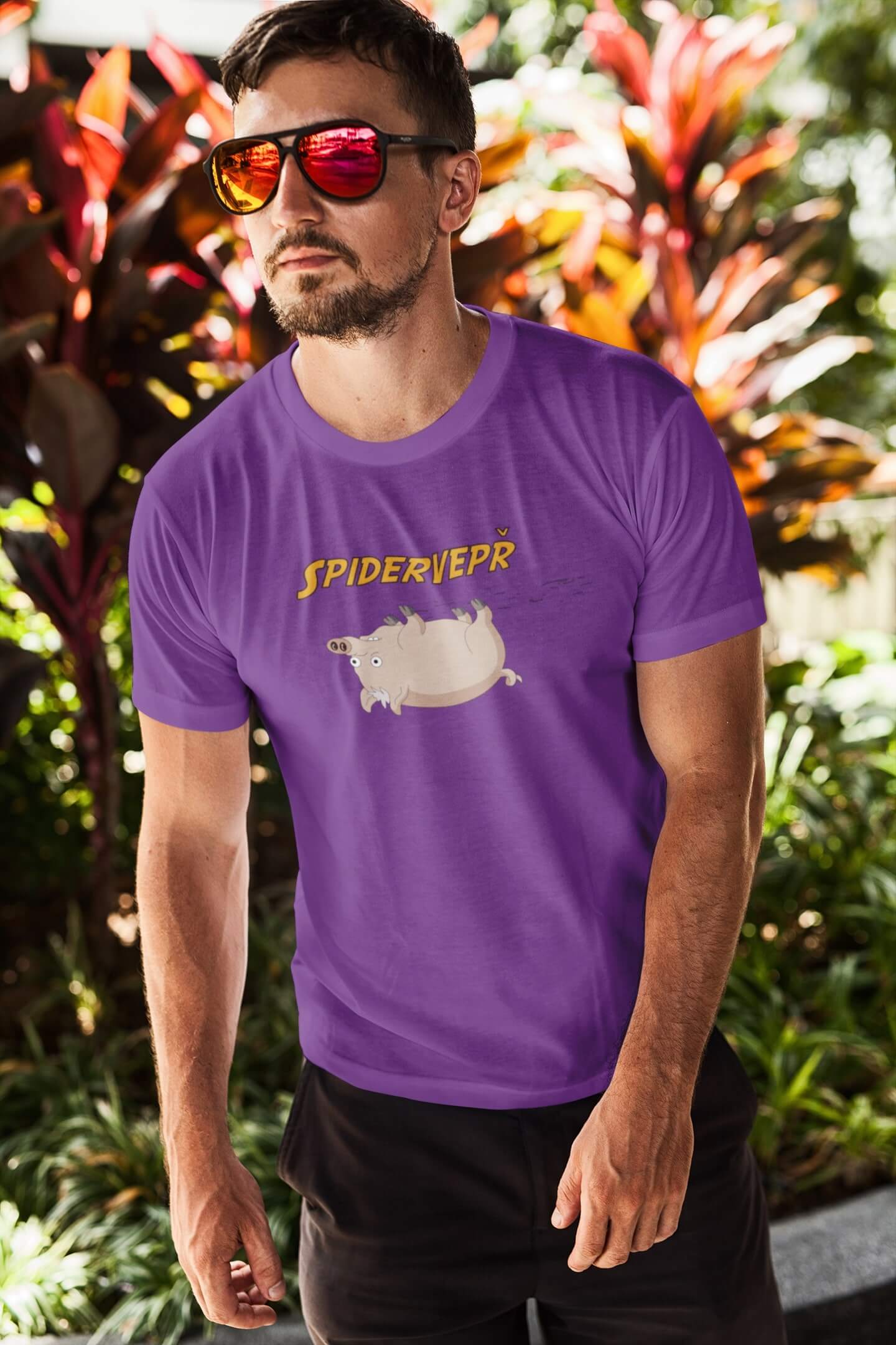 Pánské tričko Spidervepř Barva: Fialová, Velikost: 2XL