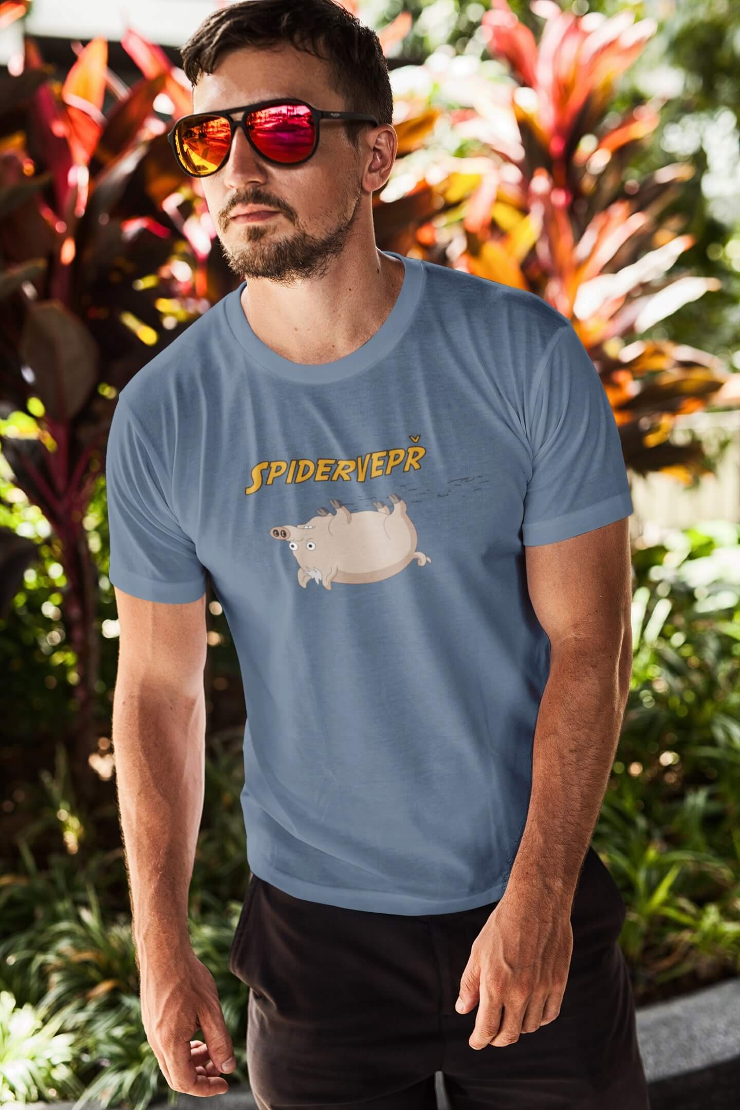 Pánské tričko Spidervepř Barva: Denim, Velikost: S