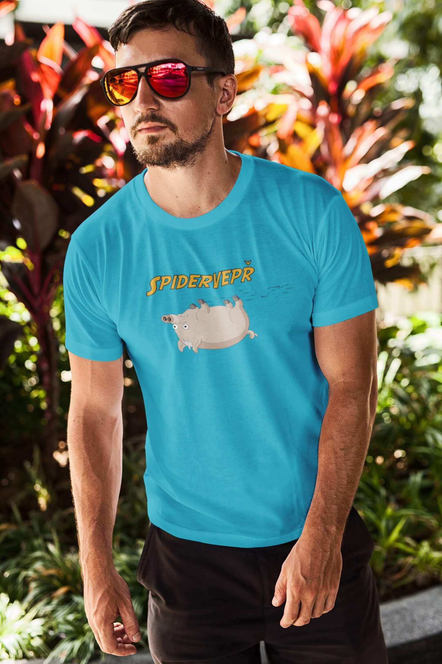 Pánské tričko Spidervepř Barva: Tyrkysová, Velikost: 2XL