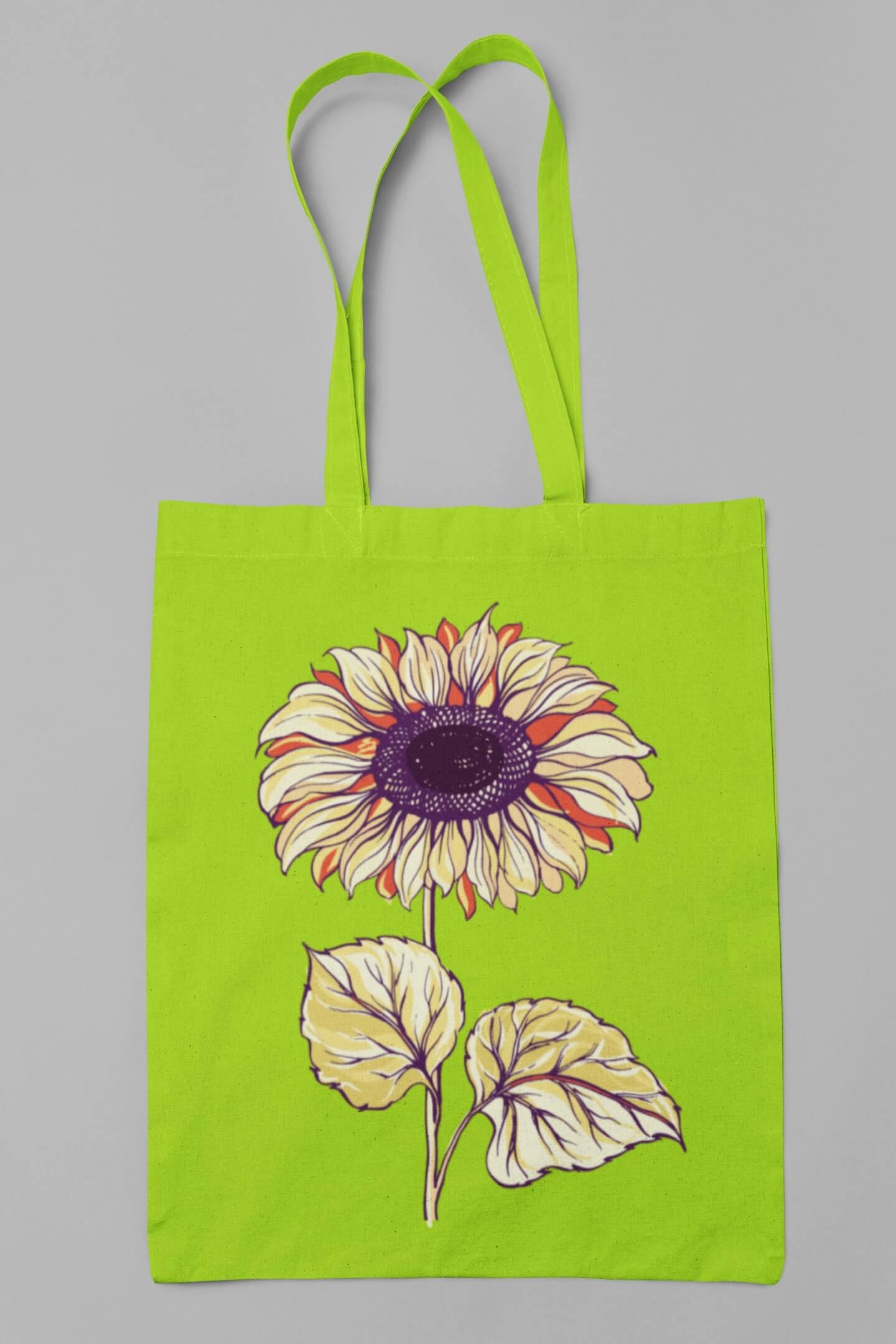 Bavlněná taška Slunečnice Barva: Limetková