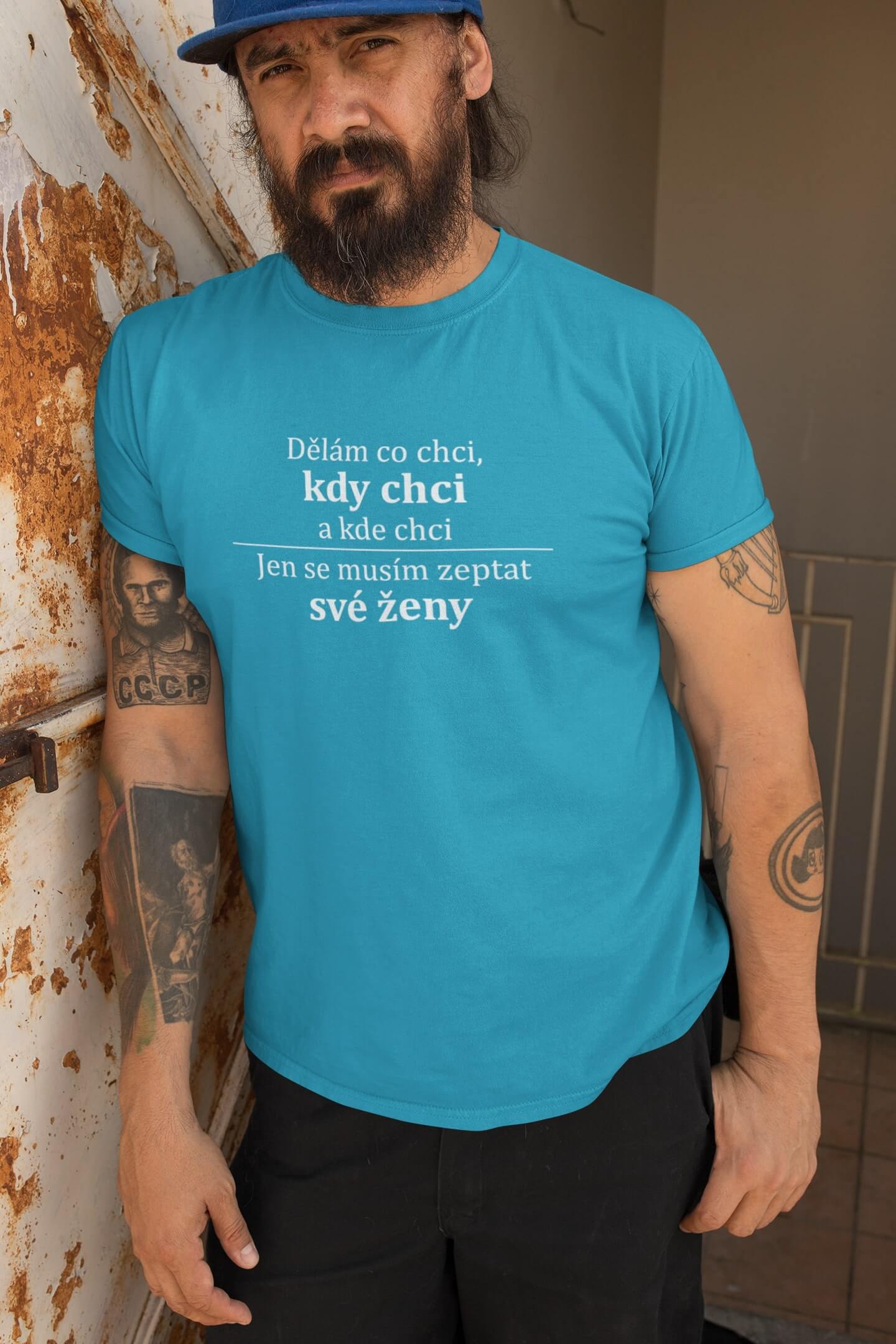 Pánské tričko Můžu všechno Barva: Tyrkysová, Velikost: L