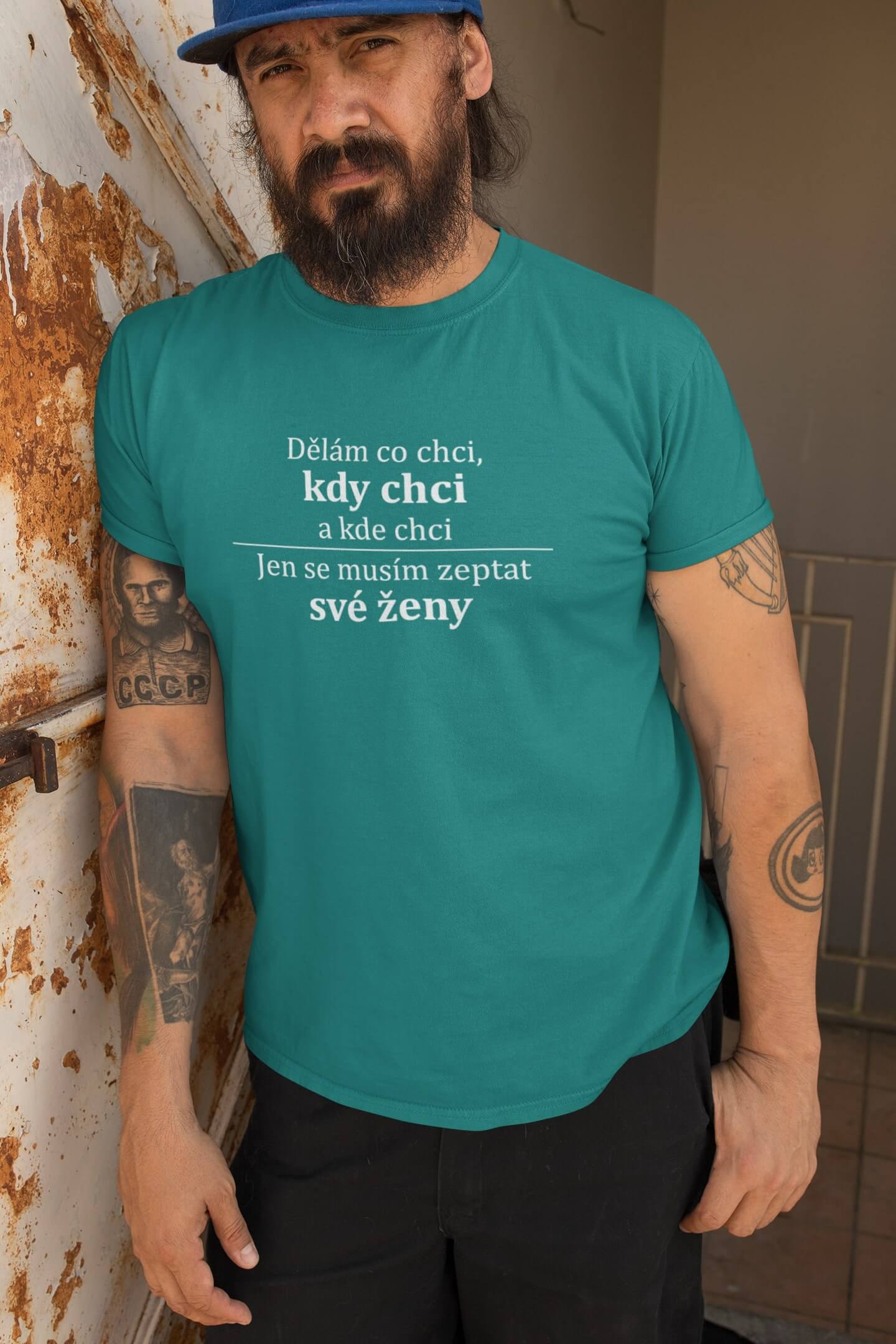 Pánské tričko Můžu všechno Barva: Smaragdově zelená, Velikost: S