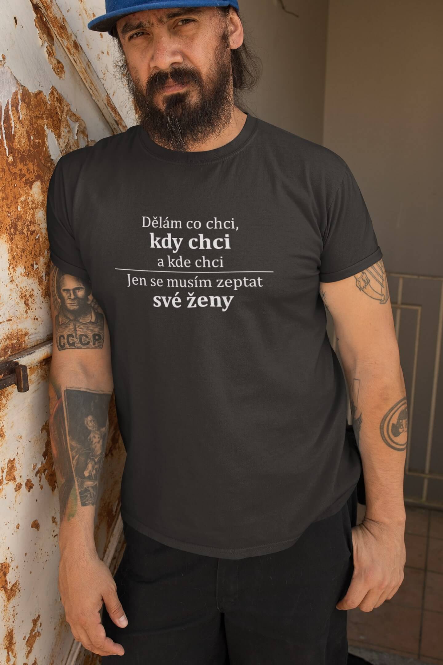 Pánské tričko Můžu všechno Barva: Ebony grey, Velikost: L