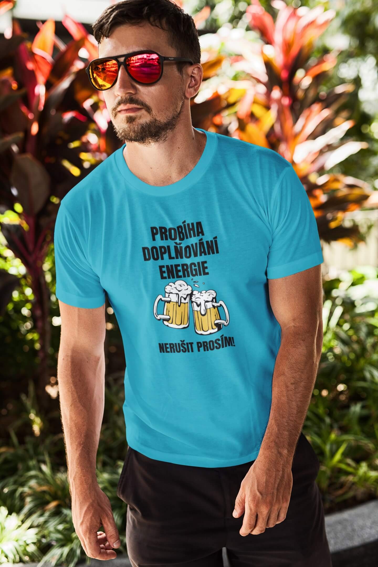 Pánské tričko Doplňování energie Barva: Tyrkysová, Velikost: 4XL