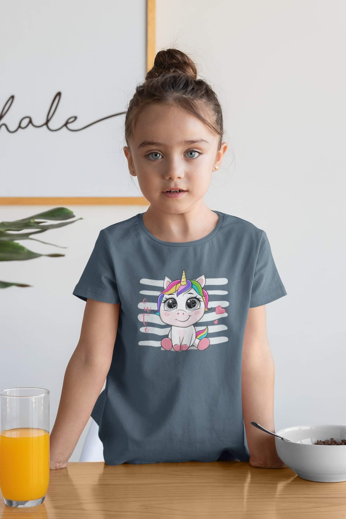 Dívčí tričko Cute jednorožec Barva: Denim, Velikost: 122