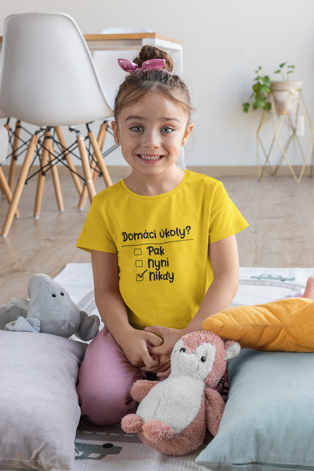 Dívčí tričko Domácí úkoly Barva: Žlutá, Velikost: 134