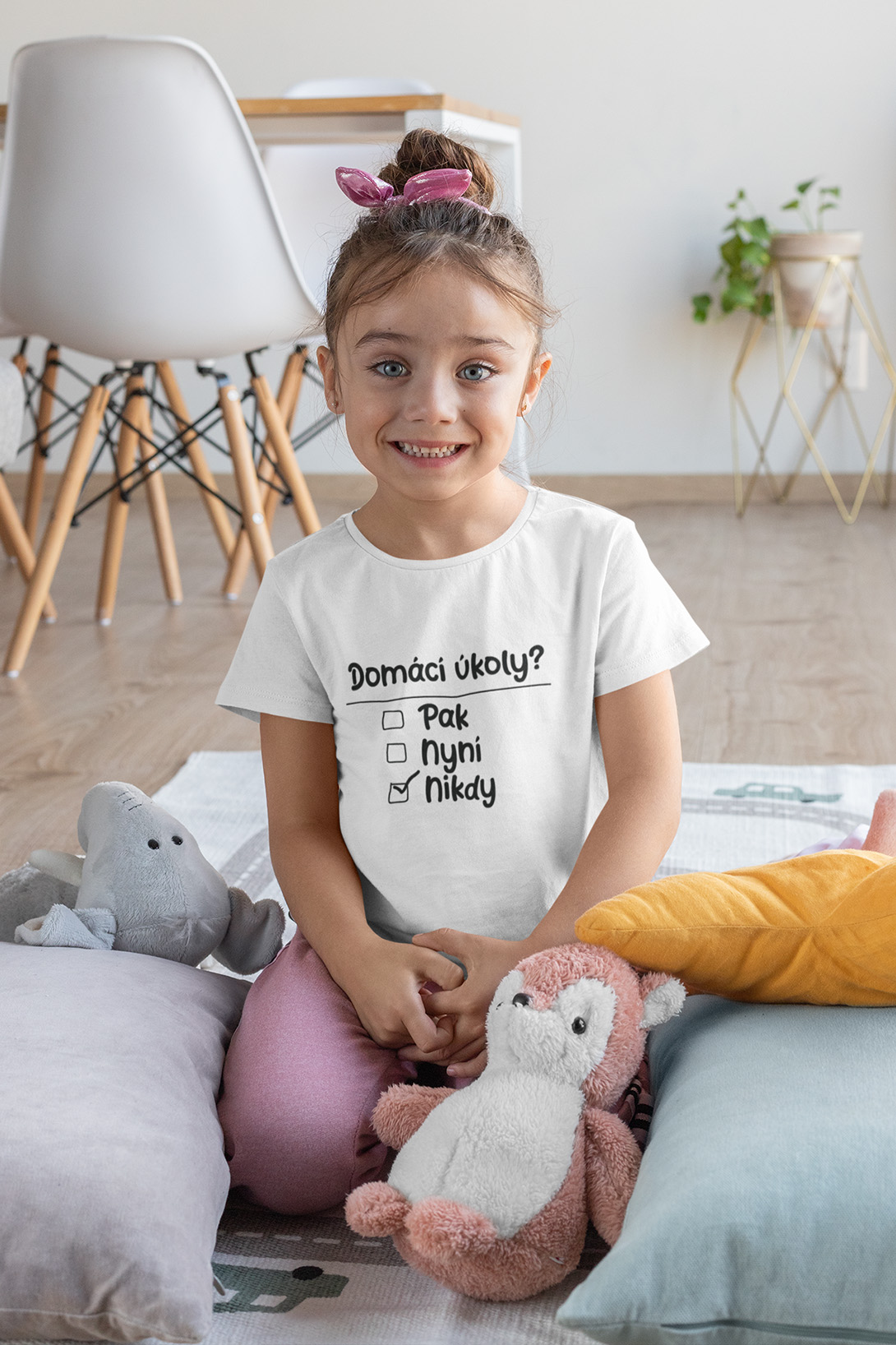 Dívčí tričko Domácí úkoly Barva: Bíla, Velikost: 110