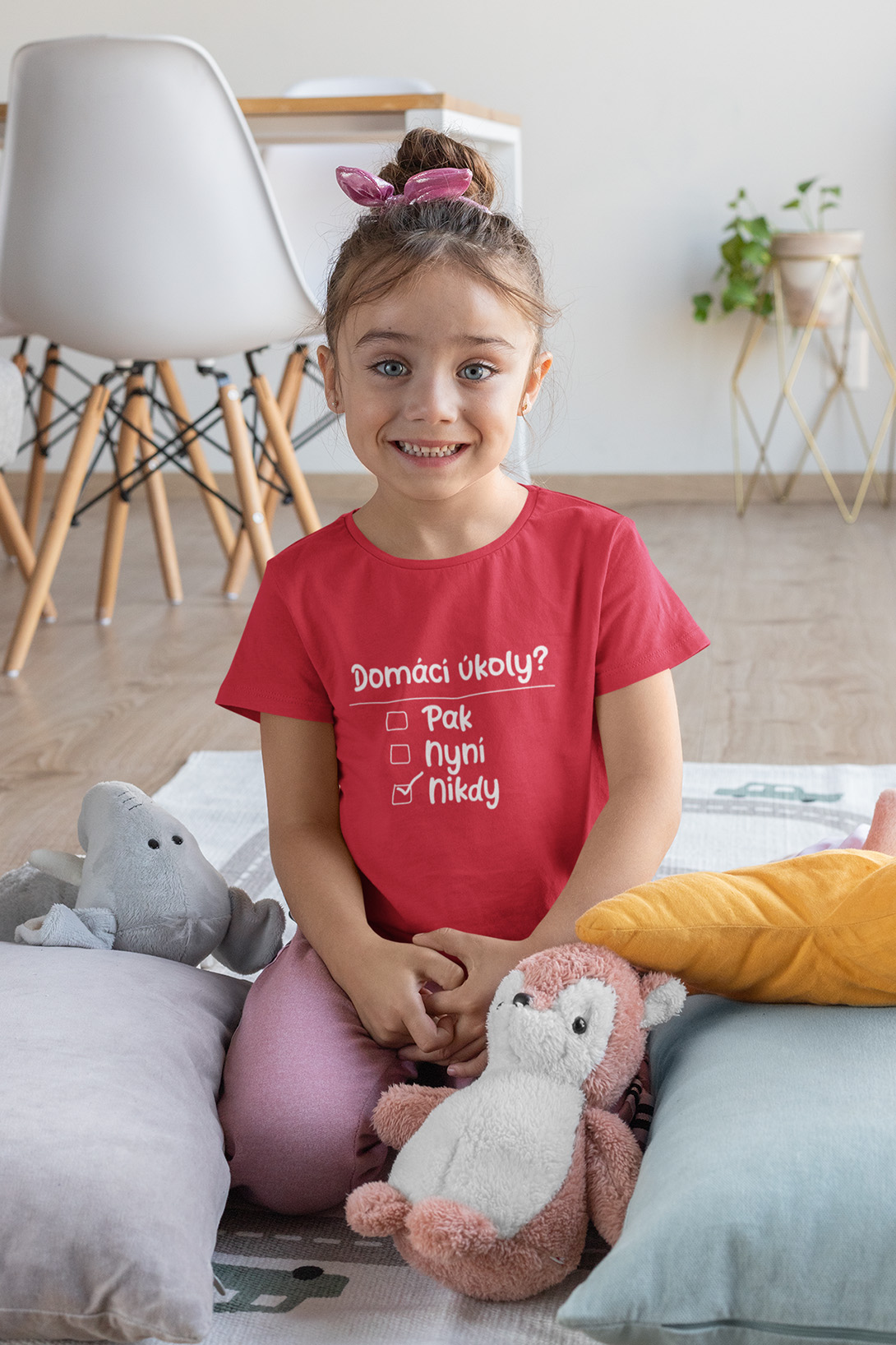 Dívčí tričko Domácí úkoly Barva: Červená, Velikost: 134
