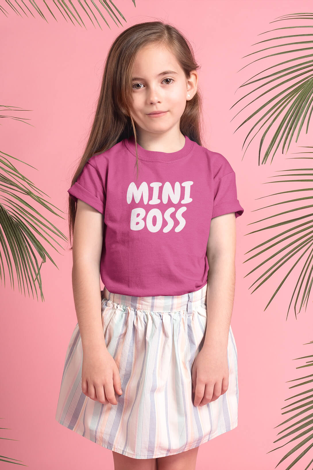 Dívčí tričko Mini boss Barva: Malinová, Velikost: 134