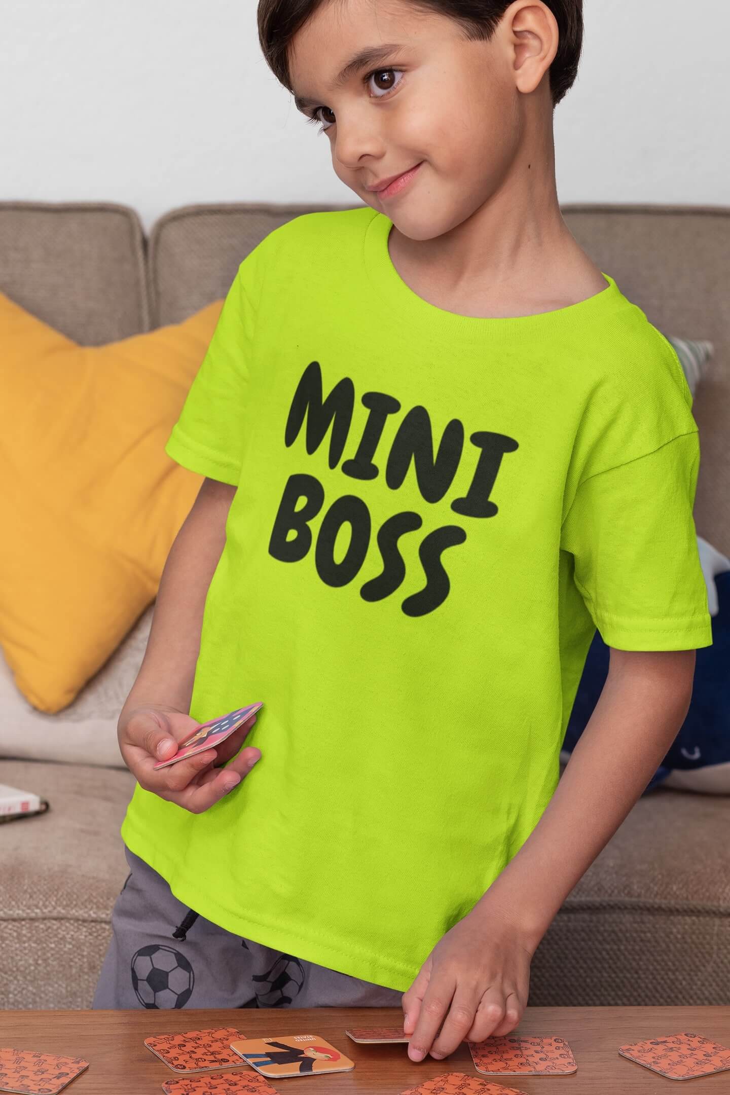 Chlapecké tričko Mini boss Barva: Limetková, Velikost: 134