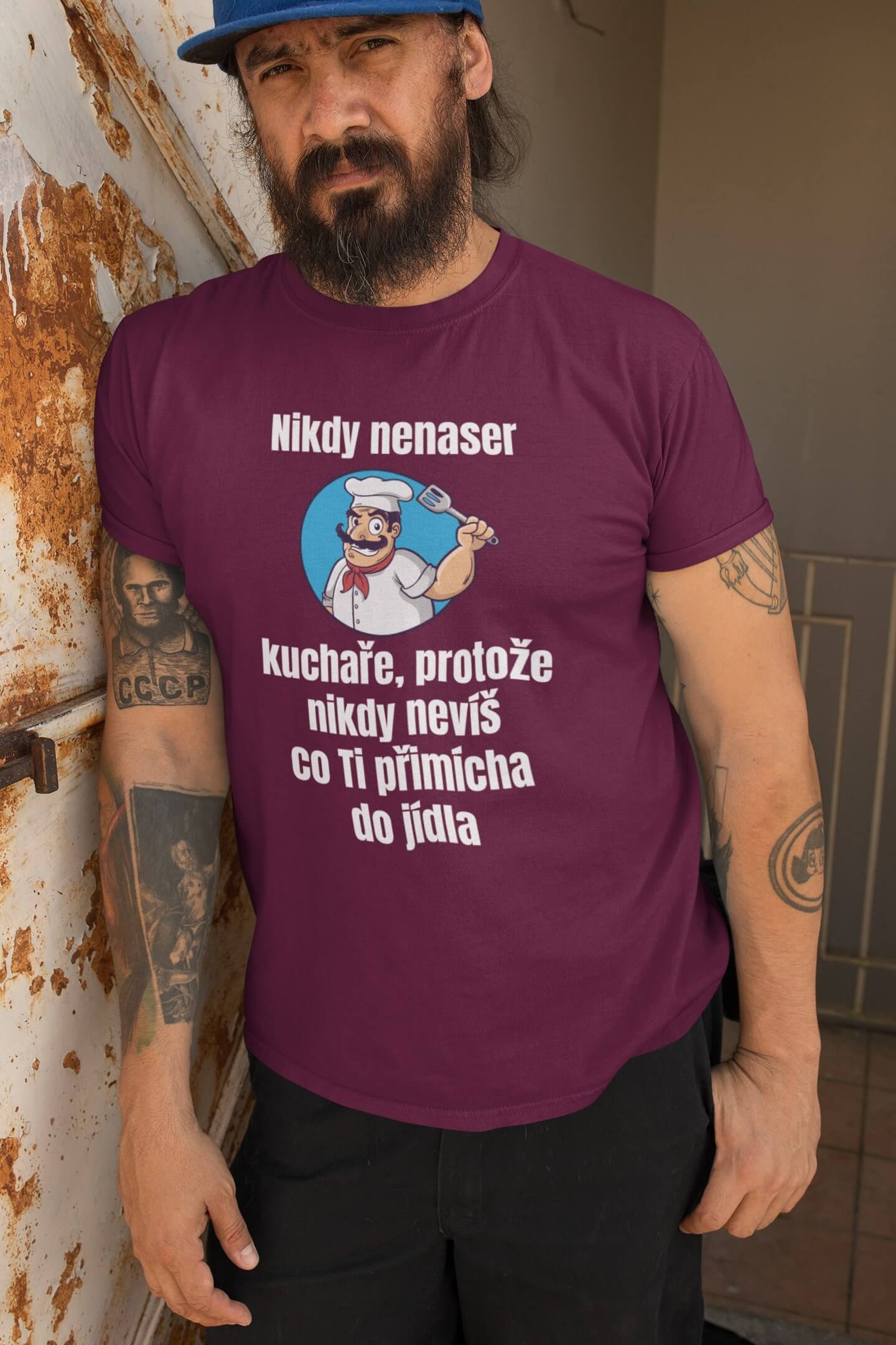 Pánské tričko Kuchař Barva: Fuchsiová, Velikost: 3XL