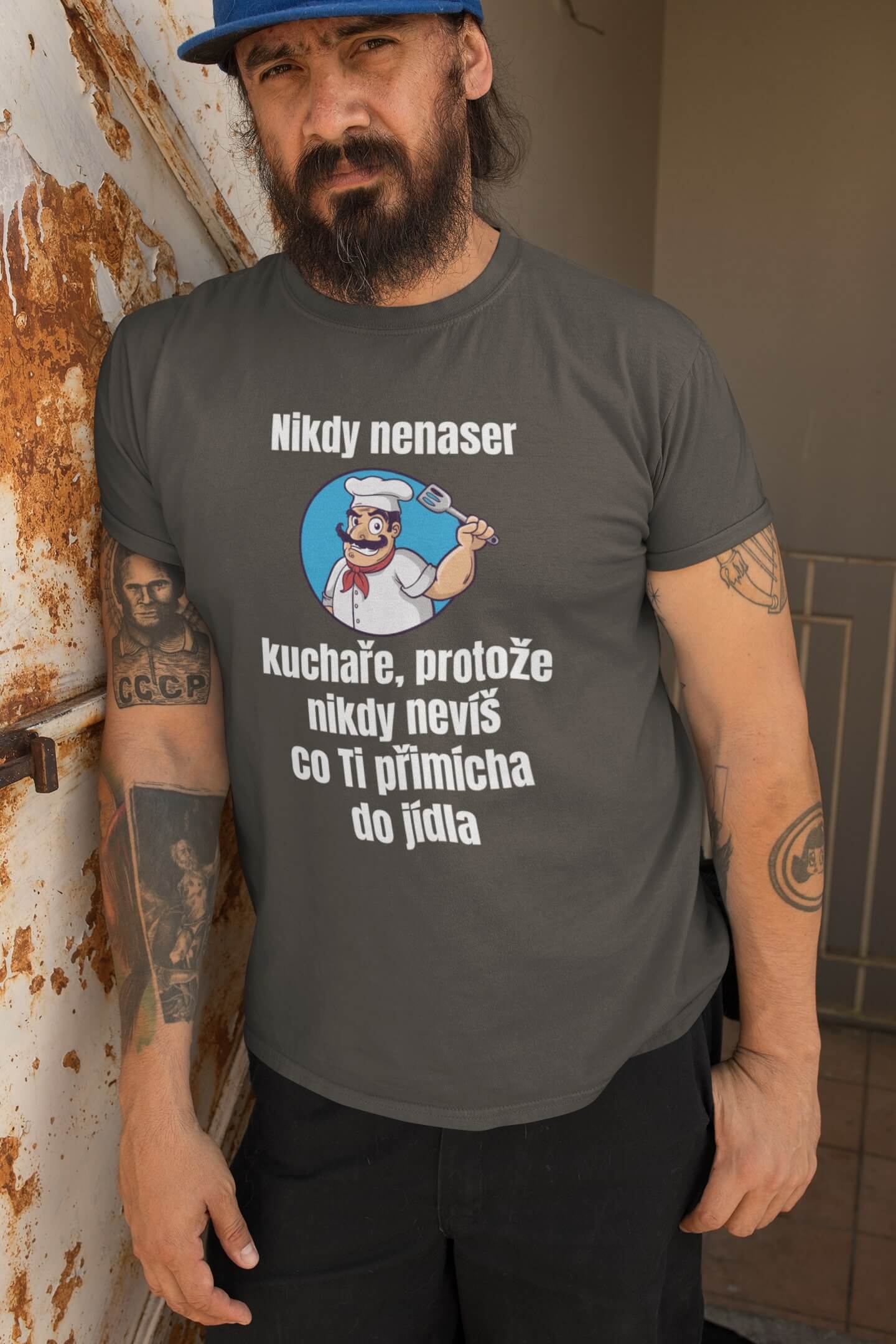 Pánské tričko Kuchař Barva: Tmavá břidlice, Velikost: 3XL