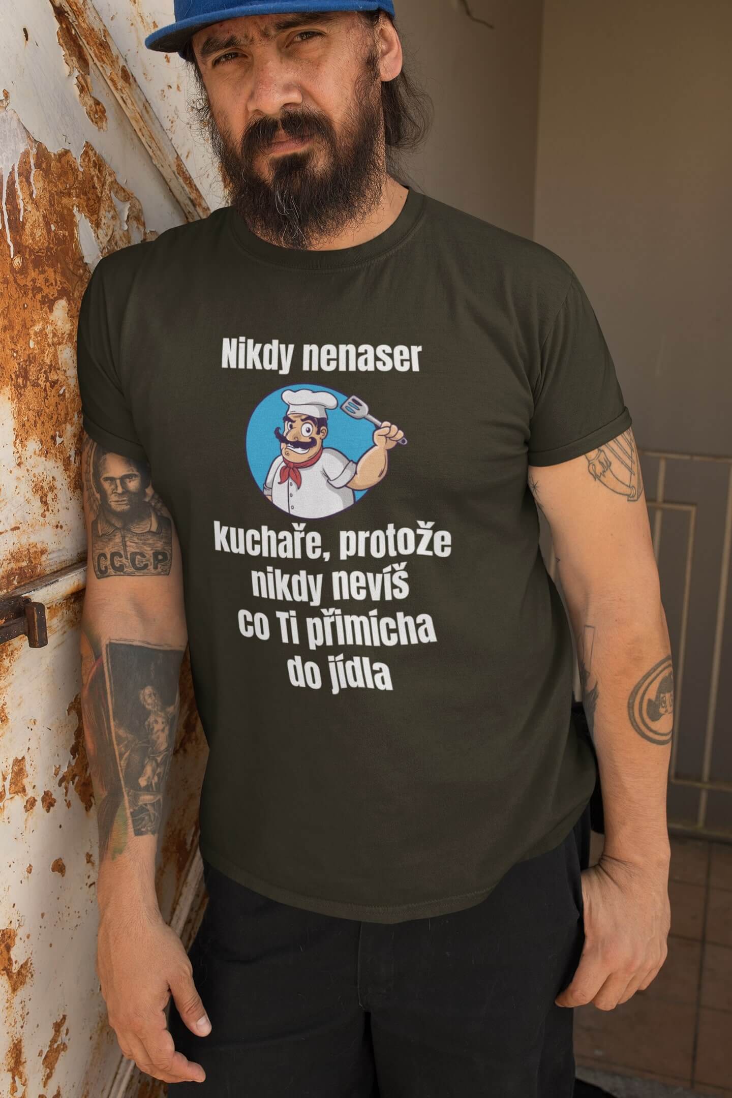 Pánské tričko Kuchař Barva: Military, Velikost: 3XL