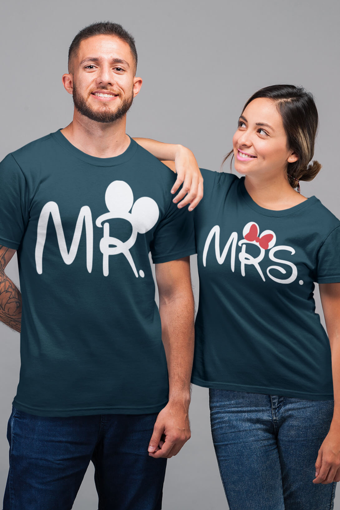 Trička pro páry MR a MRS Barva: Petrolejová