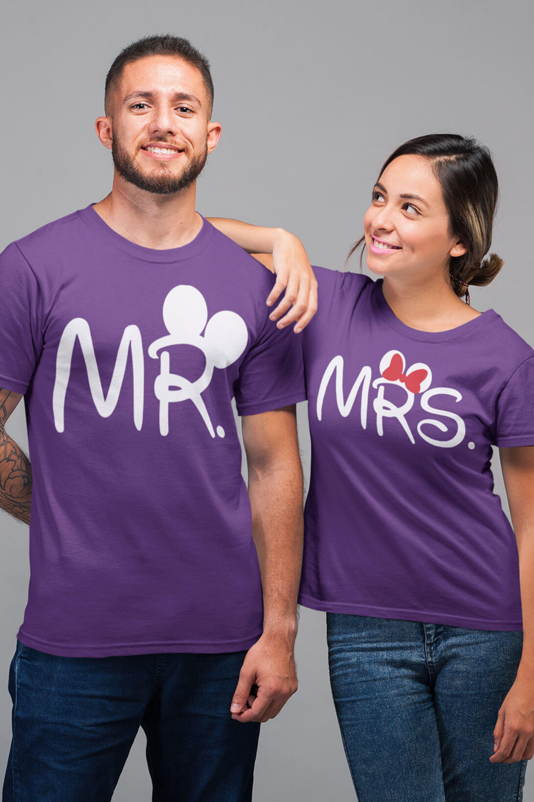 Trička pro páry MR a MRS Barva: Fialová
