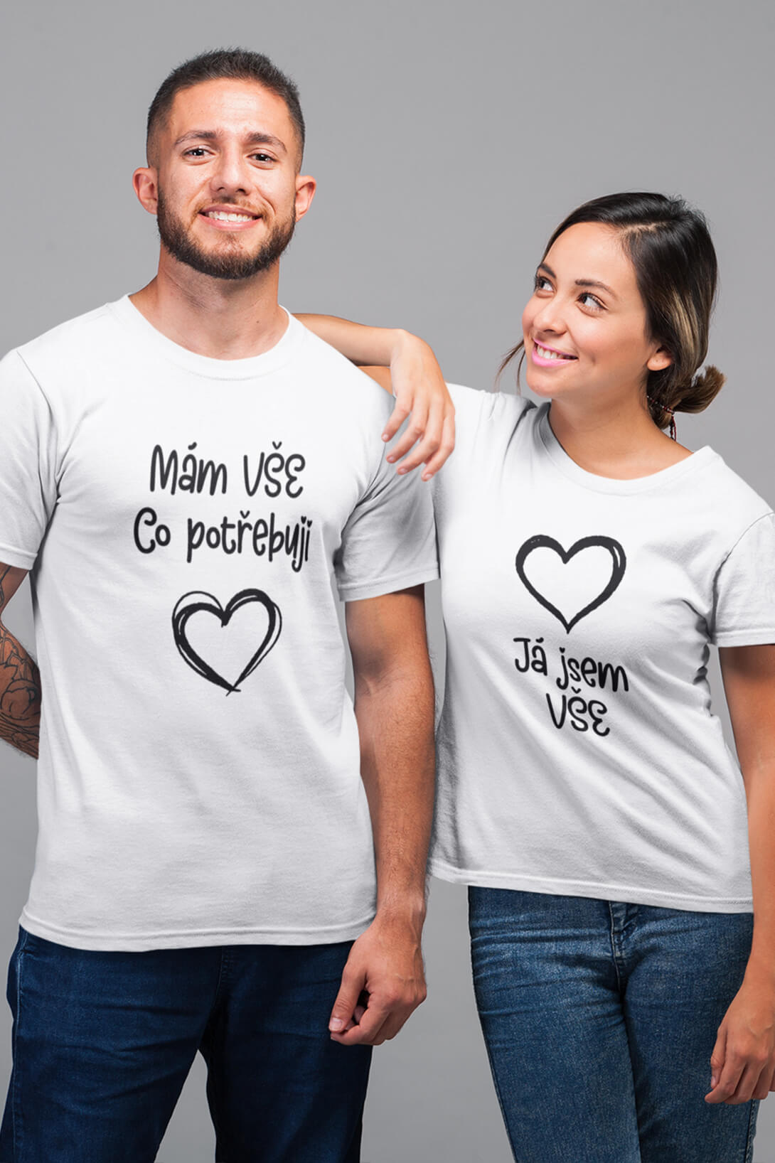 Trička pro páry Všechno Barva: Bílá, Dámska velikost: 3XL, Pánska velikost: S