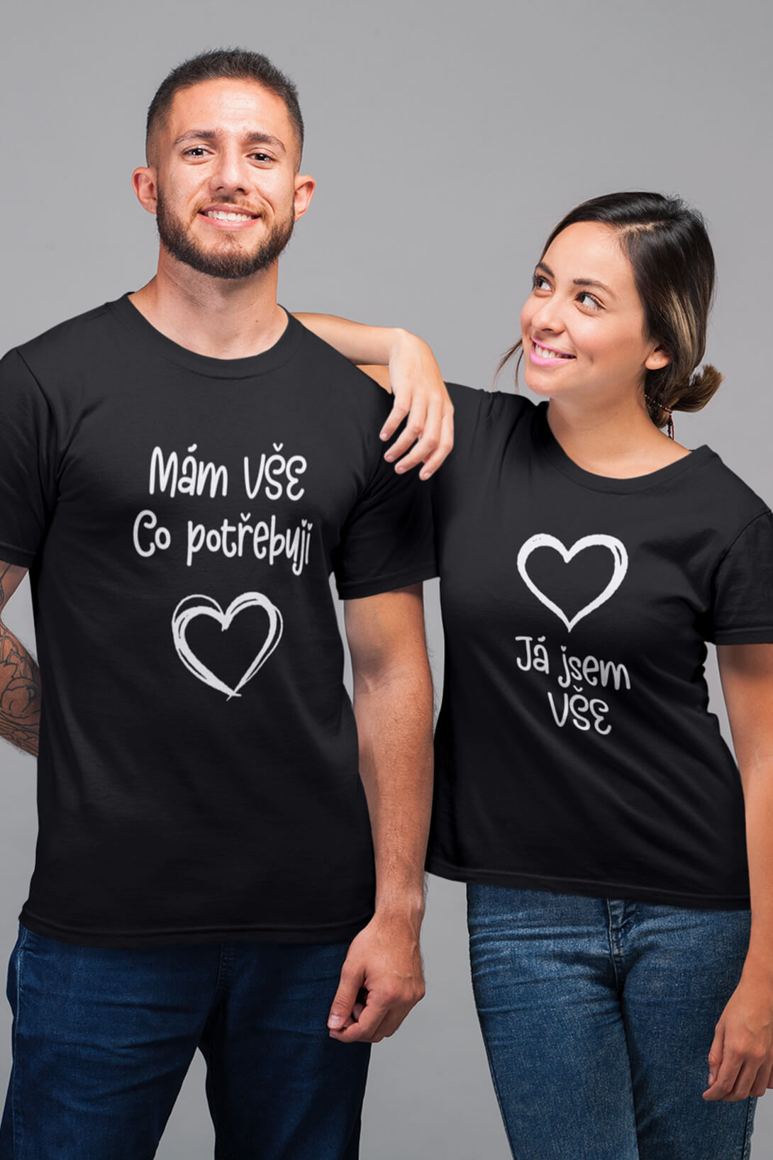 Trička pro páry Všechno Barva: Černá, Dámska velikost: 3XL, Pánska velikost: XL