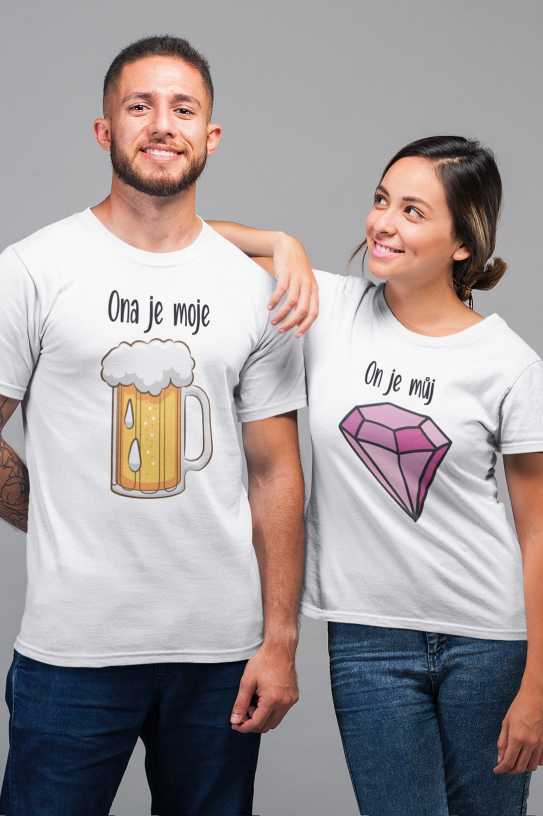 Trička pro páry Pivo a diamant