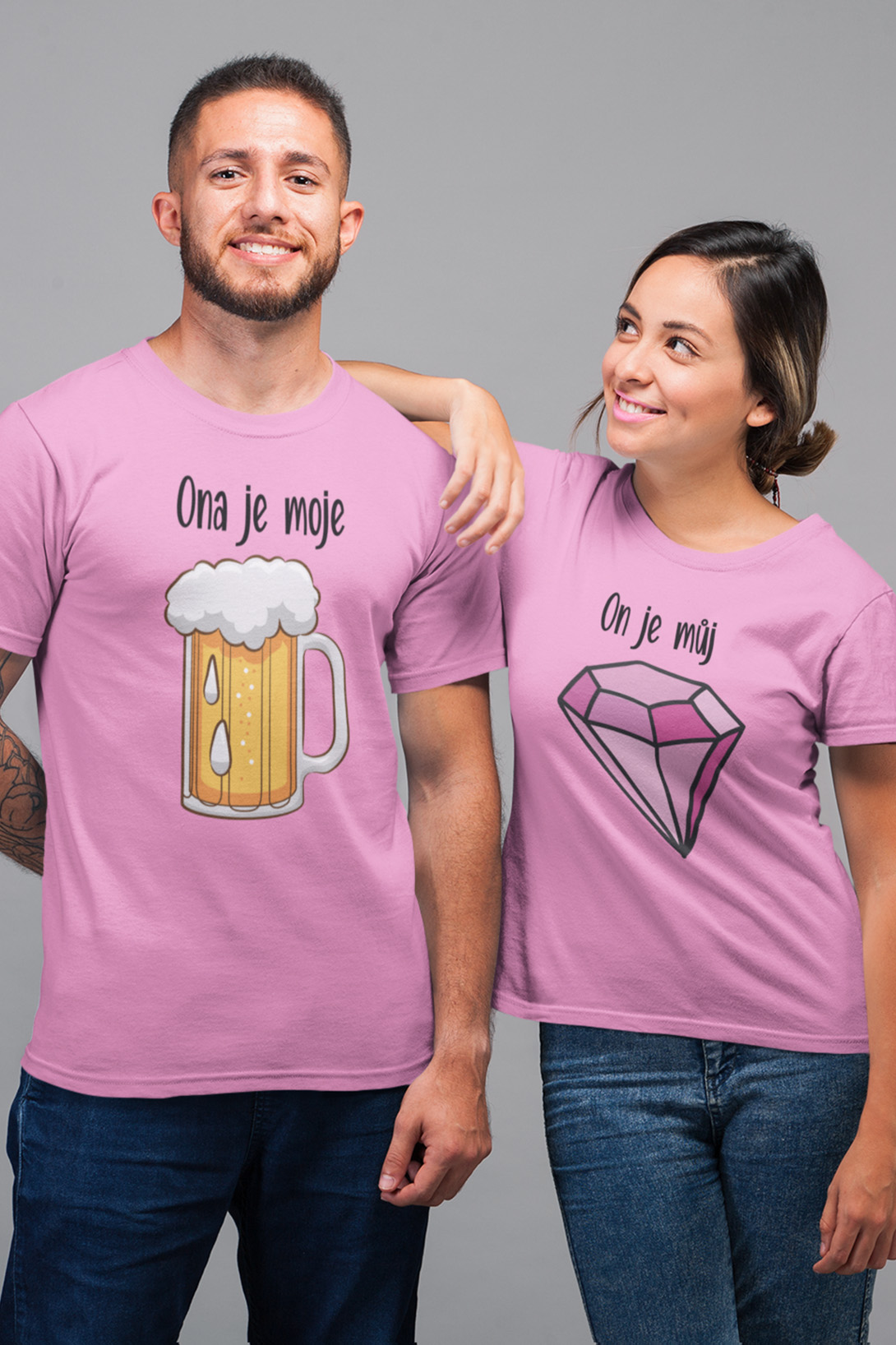 Trička pro páry Pivo a diamant