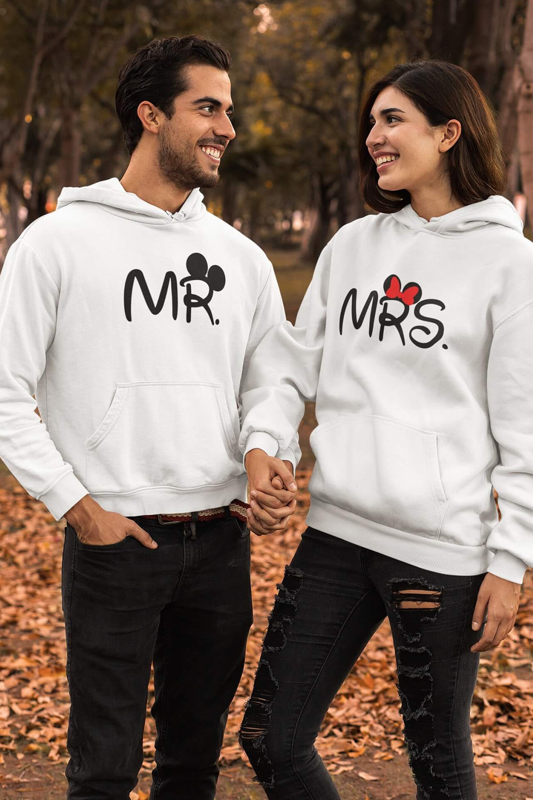 Mikiny pro páry MR a MRS Barva: Bílá