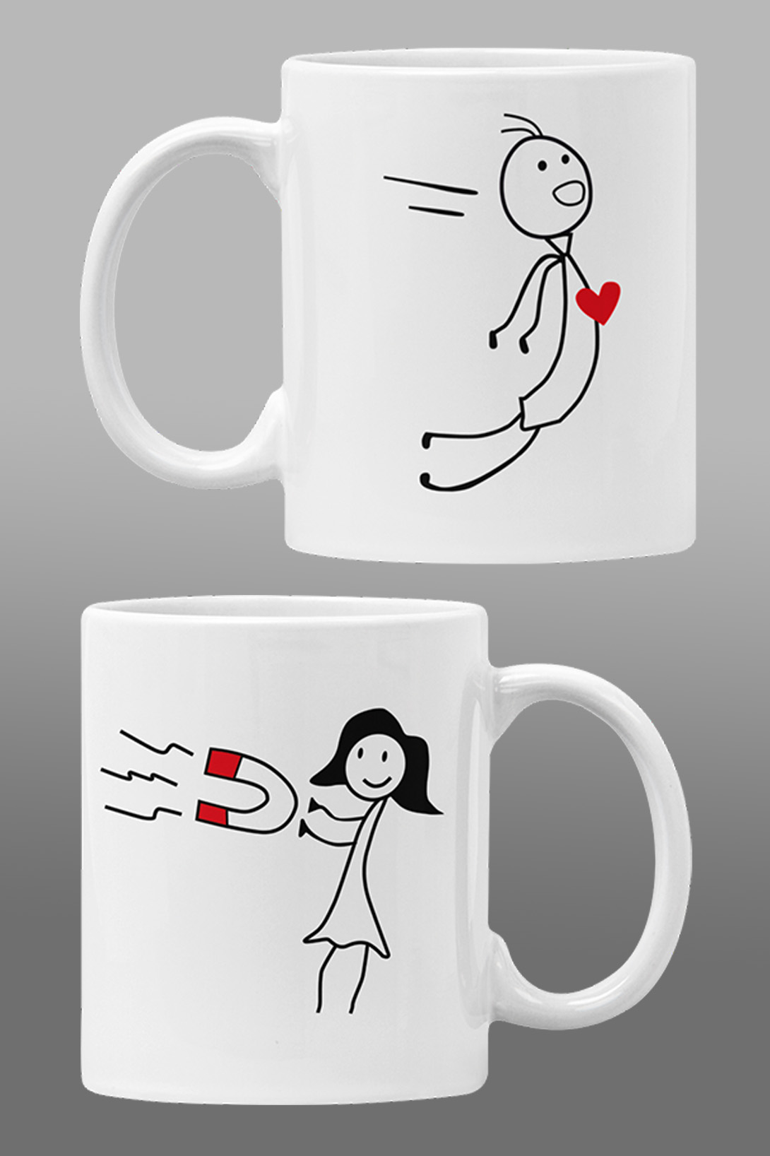 Levně Hrnky pro zamilované Magnet Barva: Bíla