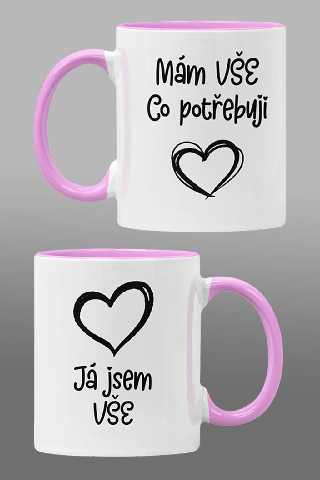 Levně Hrnky pro zamilované Všechno Barva: Ružová