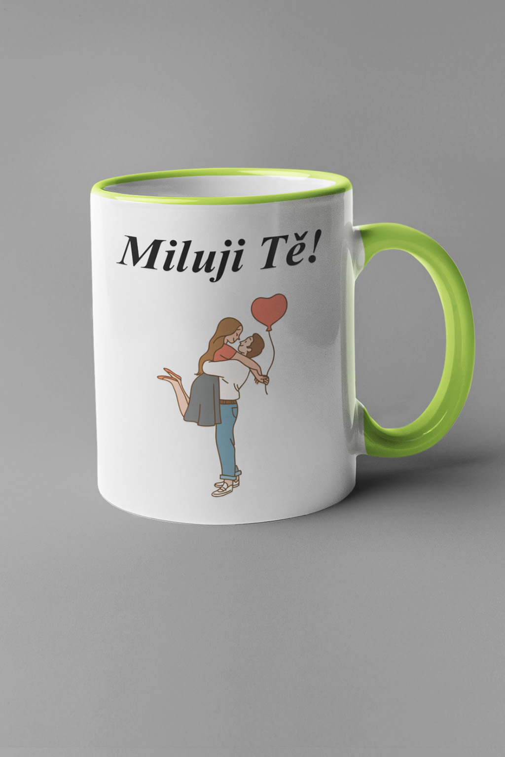 Hrnek Miluji tě Barva: Zelená