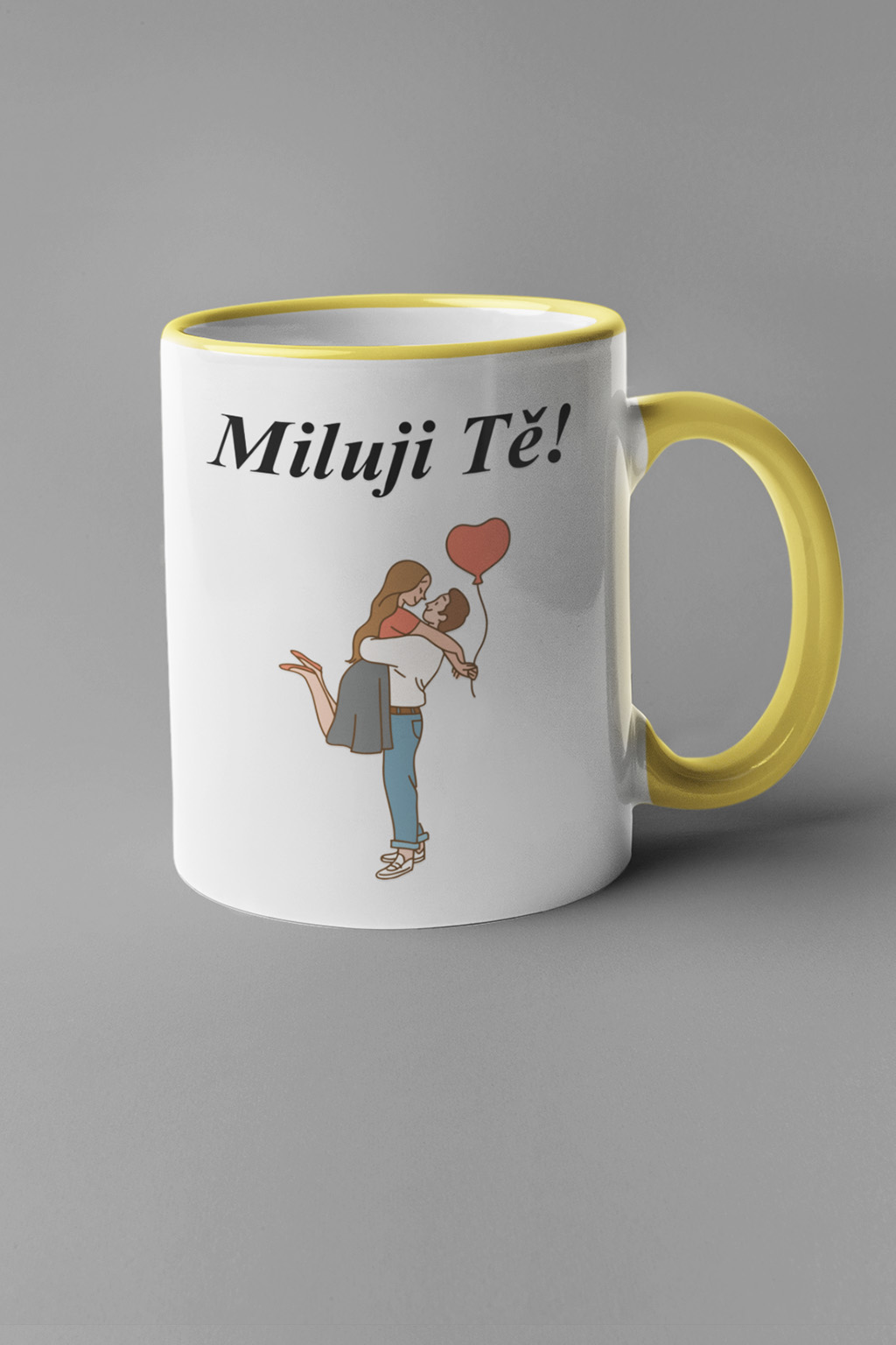Hrnek Miluji tě Barva: Žlutá