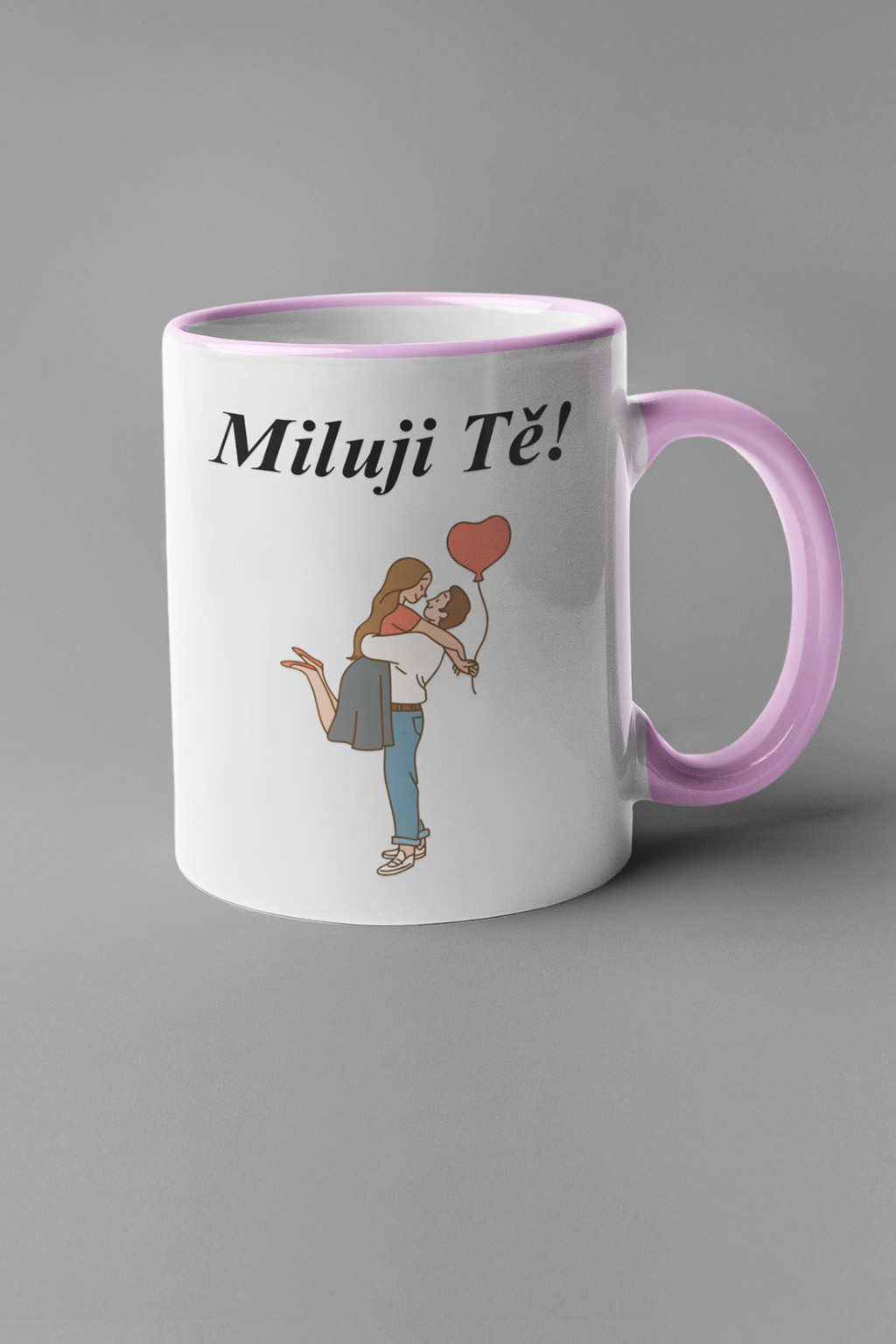 Hrnek Miluji tě Barva: Ružová
