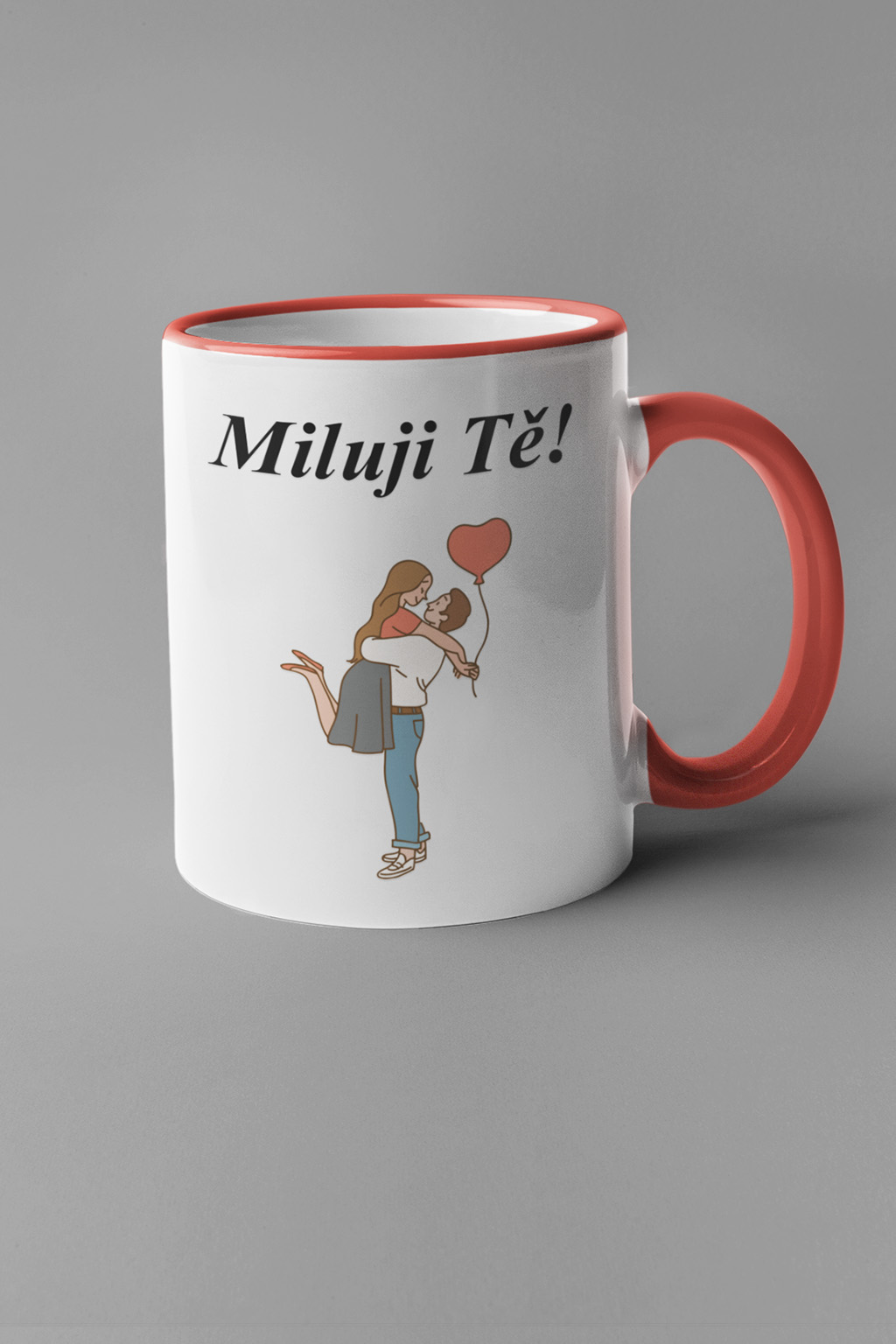 Hrnek Miluji tě Barva: Červená