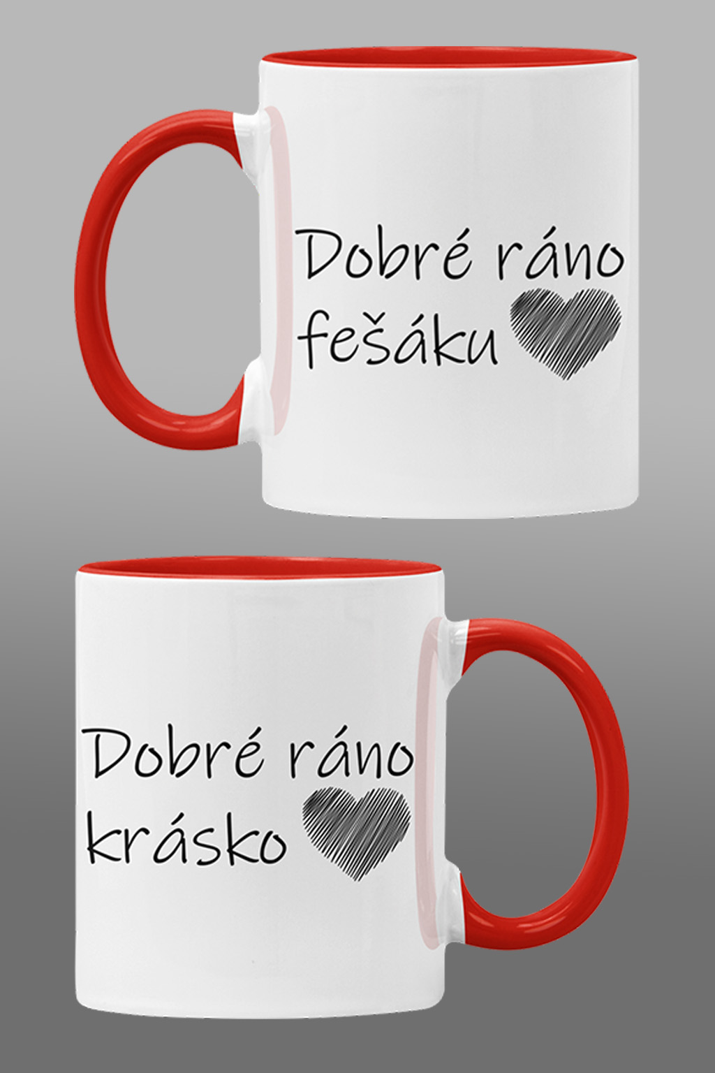 Levně Hrnky pro zamilované Dobré ráno Barva: Červená