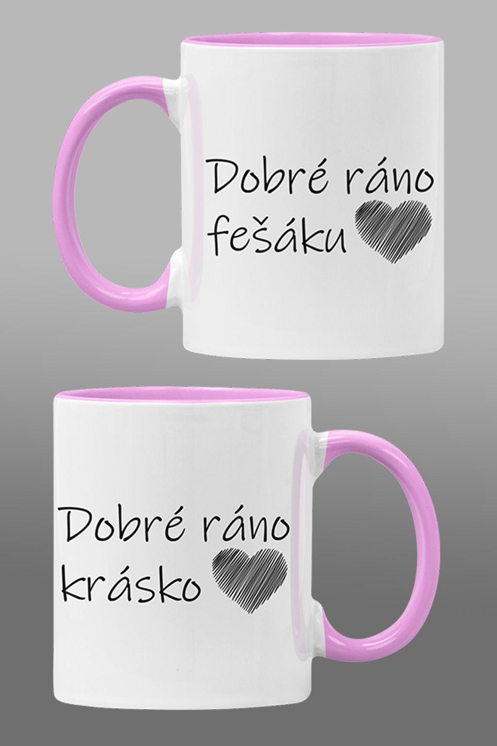 Levně Hrnky pro zamilované Dobré ráno Barva: Ružová