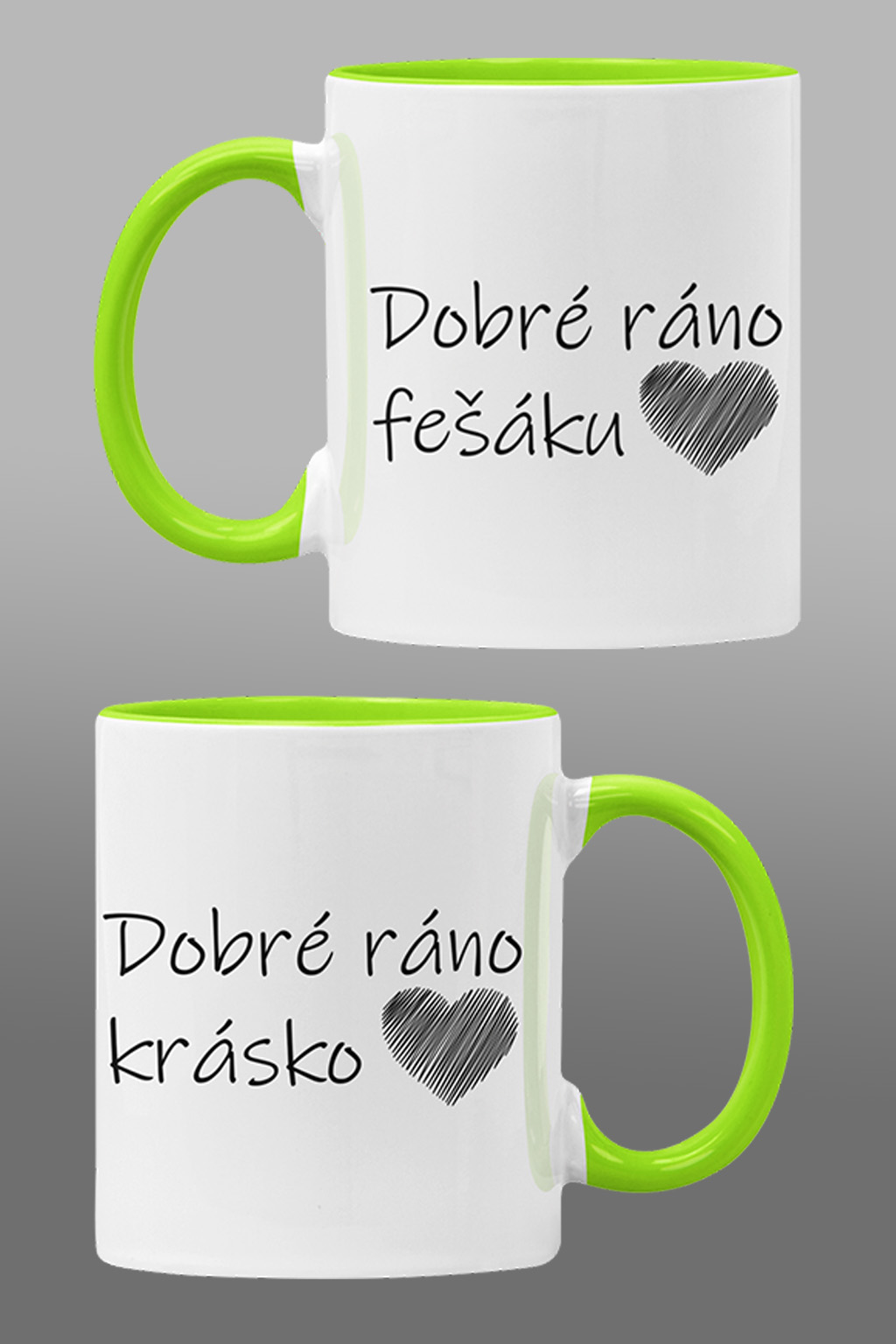 Hrnky pro zamilované Dobré ráno Barva: Zelená