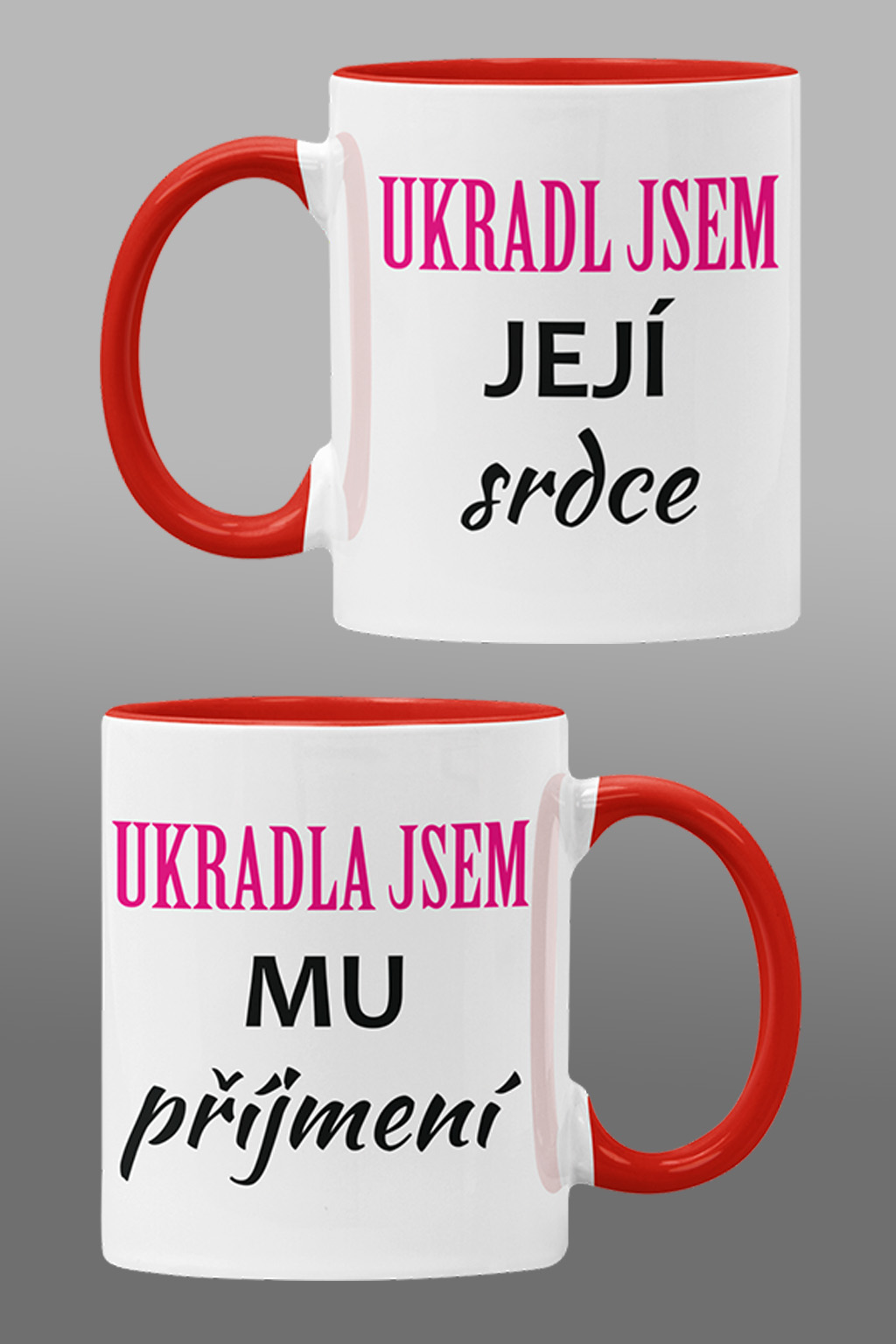 Hrnky pro zamilované Ukradl jsem/ukradla jsem Barva: Červená