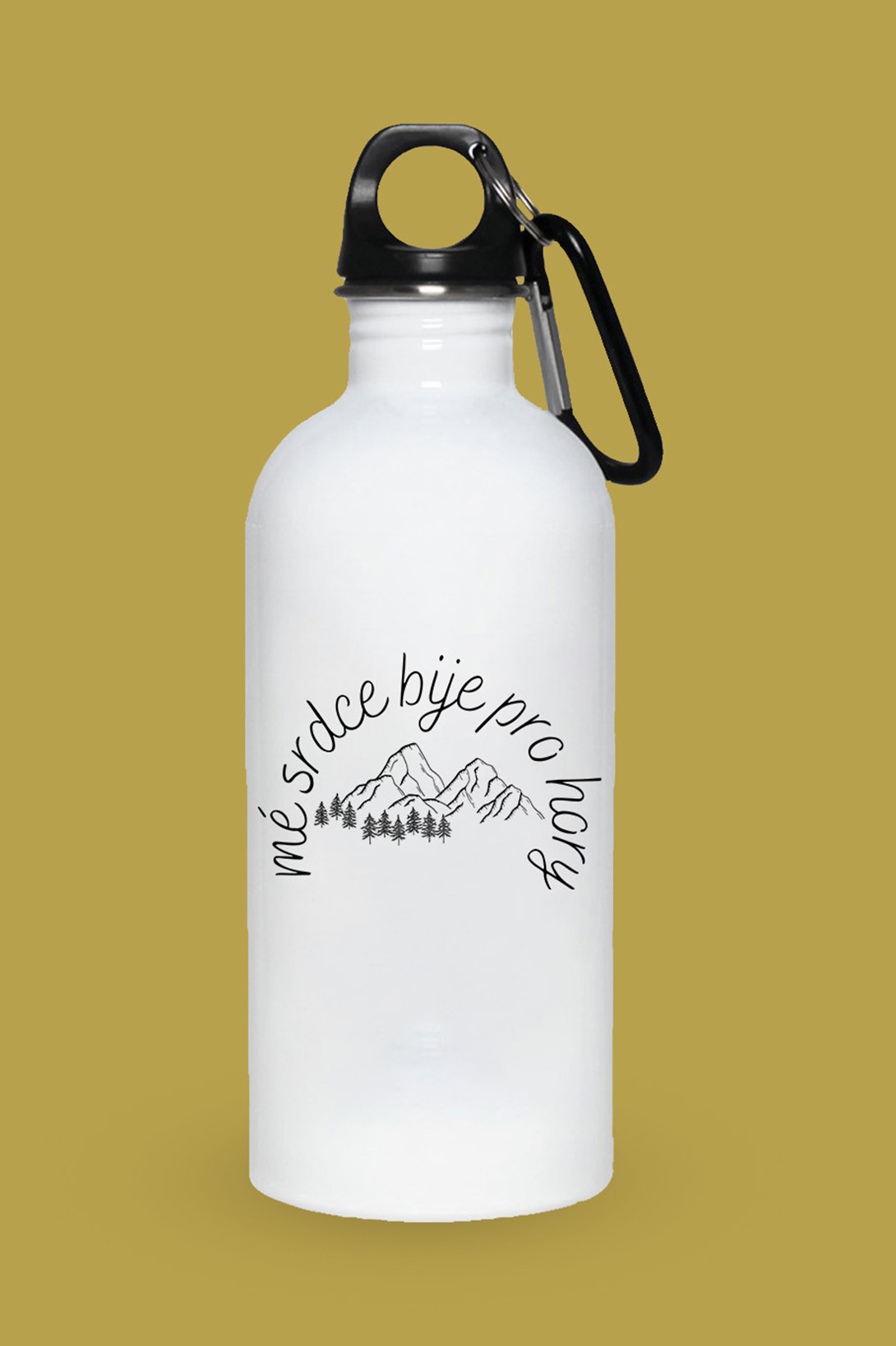 Turistická láhev Mé srdce bije pro hory Varianta: 600 ml