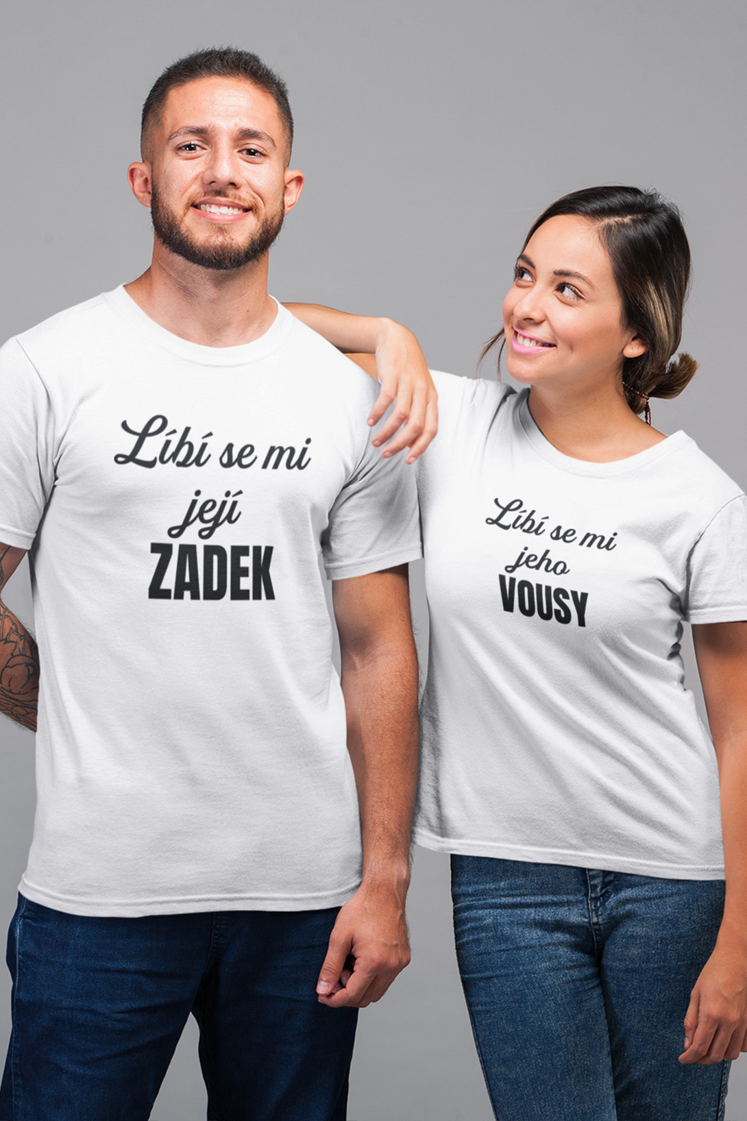 Trička pro páry Líbí se mi Barva: Bílá, Dámska velikost: 2XL, Pánska velikost: XS