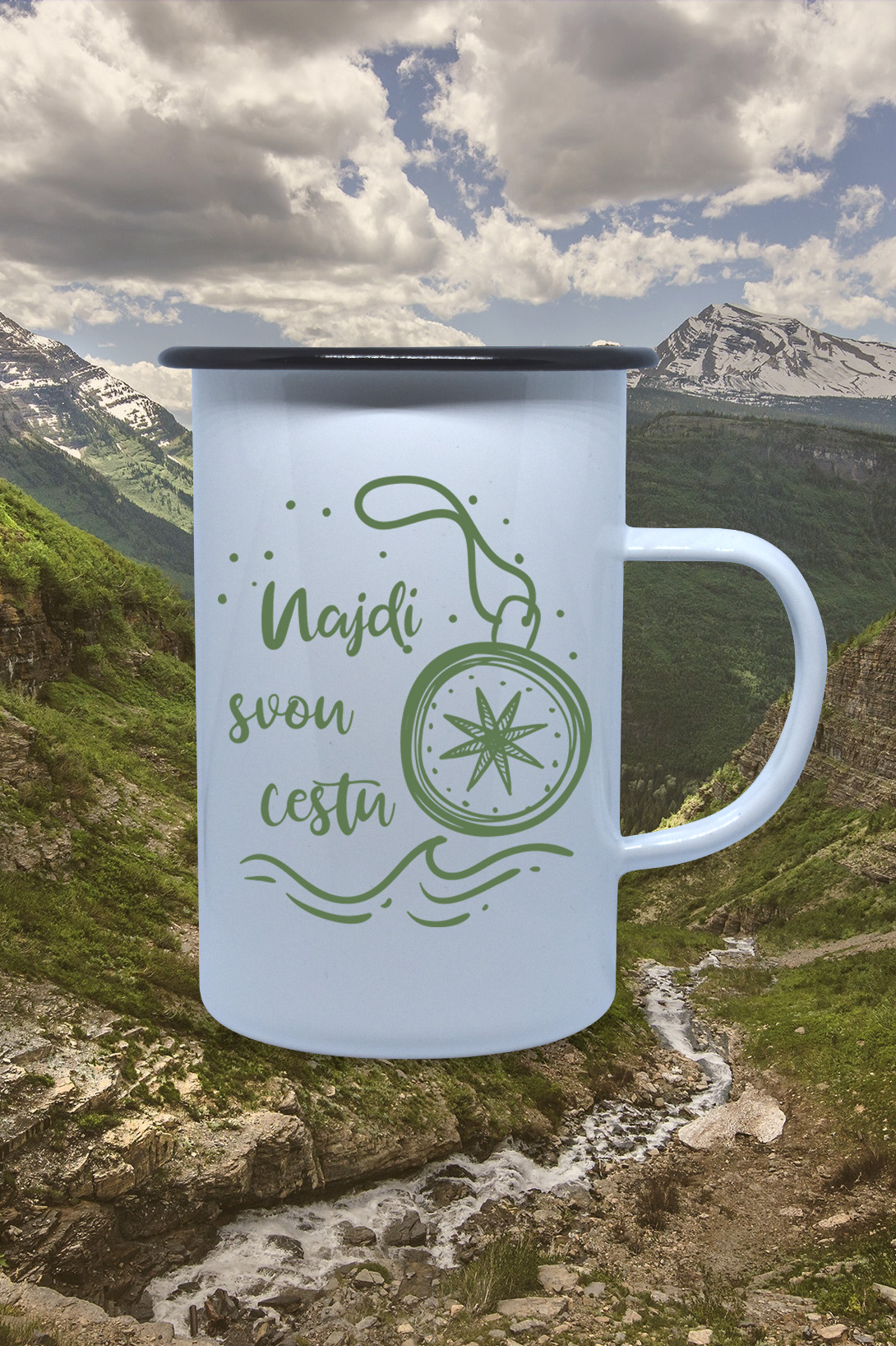 Plechový hrnek Najdi svou cestu Hrnek: Kovový hrnek 450ml