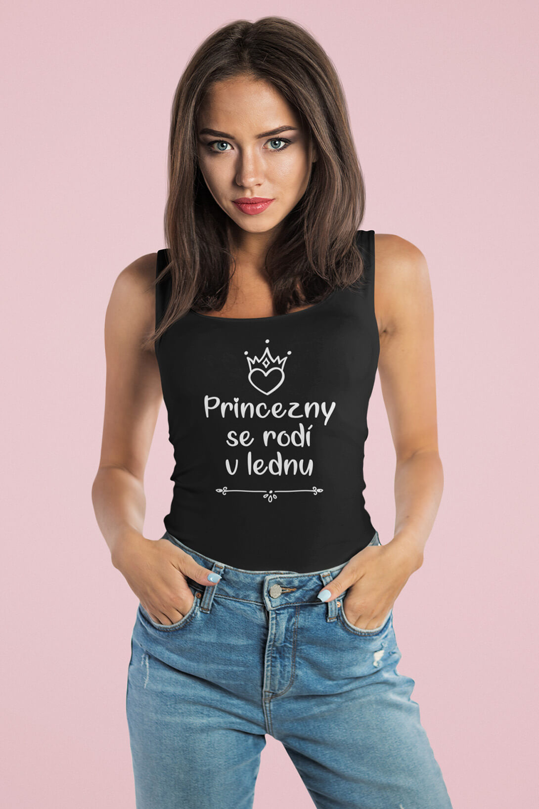Dámské tílko Princezny se rodí v lednu Barva: Černá, Velikost: 2XL
