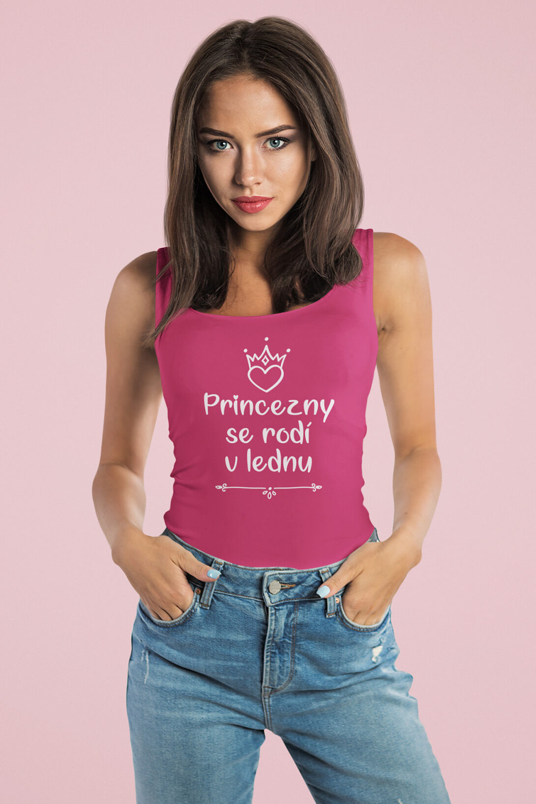 Dámské tílko Princezny se rodí v lednu Barva: Purpurová, Velikost: L