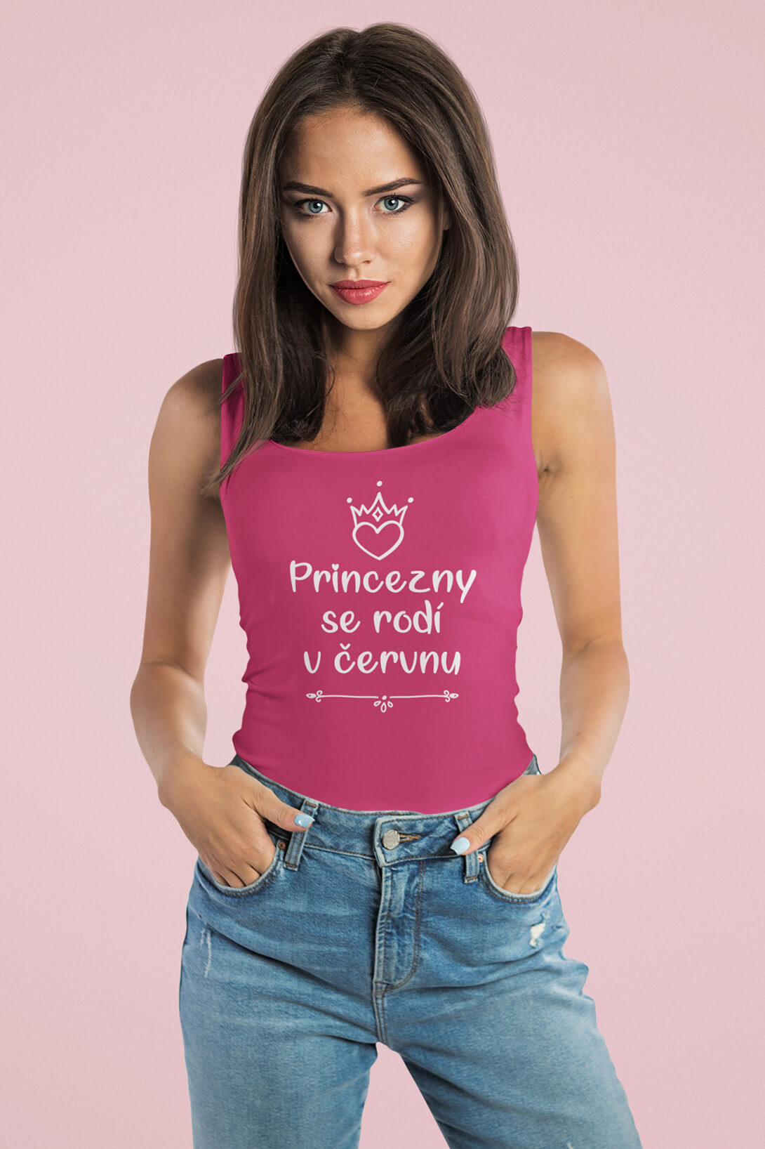Dámské tílko Princezny se rodí v červnu Barva: Purpurová, Velikost: M